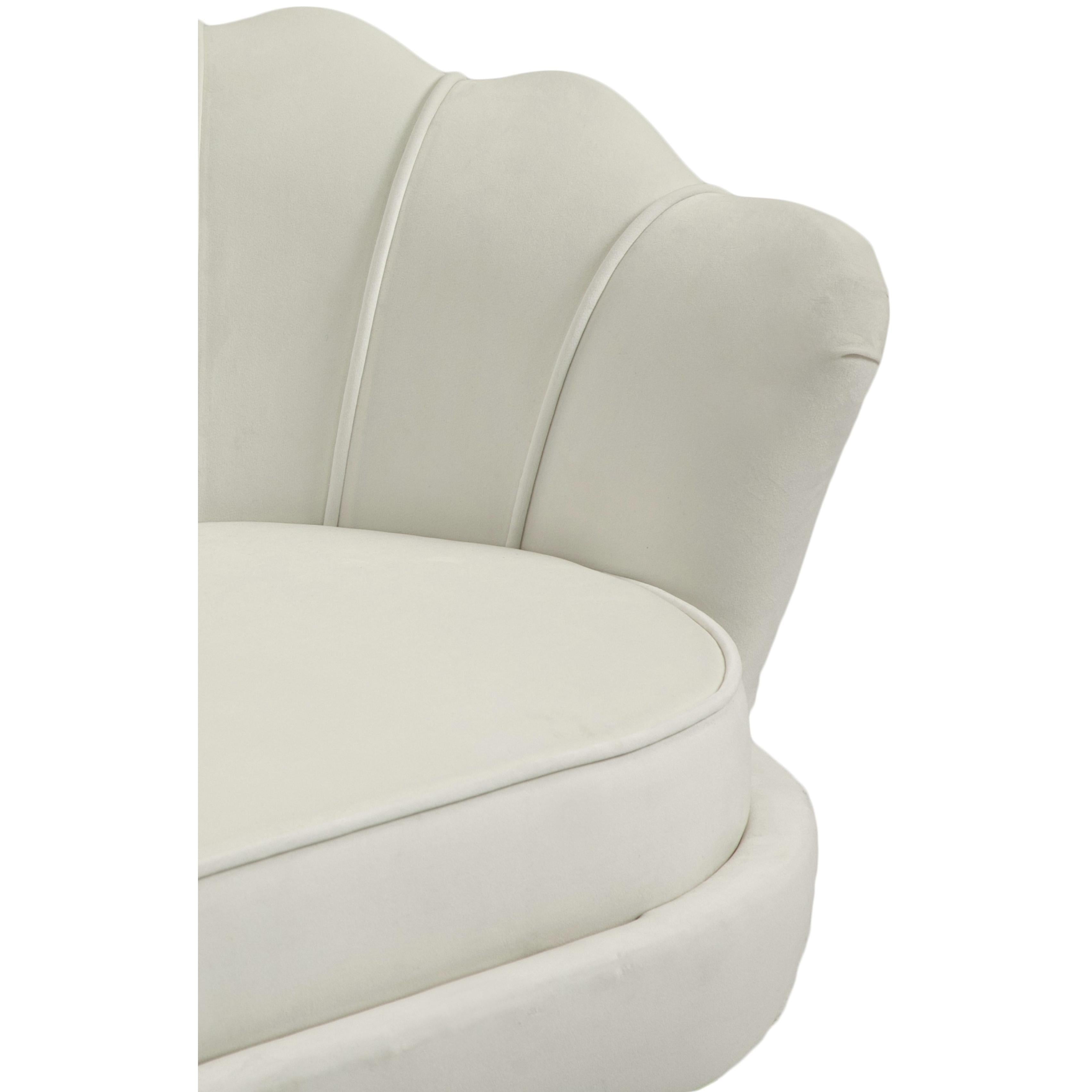 Meridian Gardenia Cream Velvet Chair