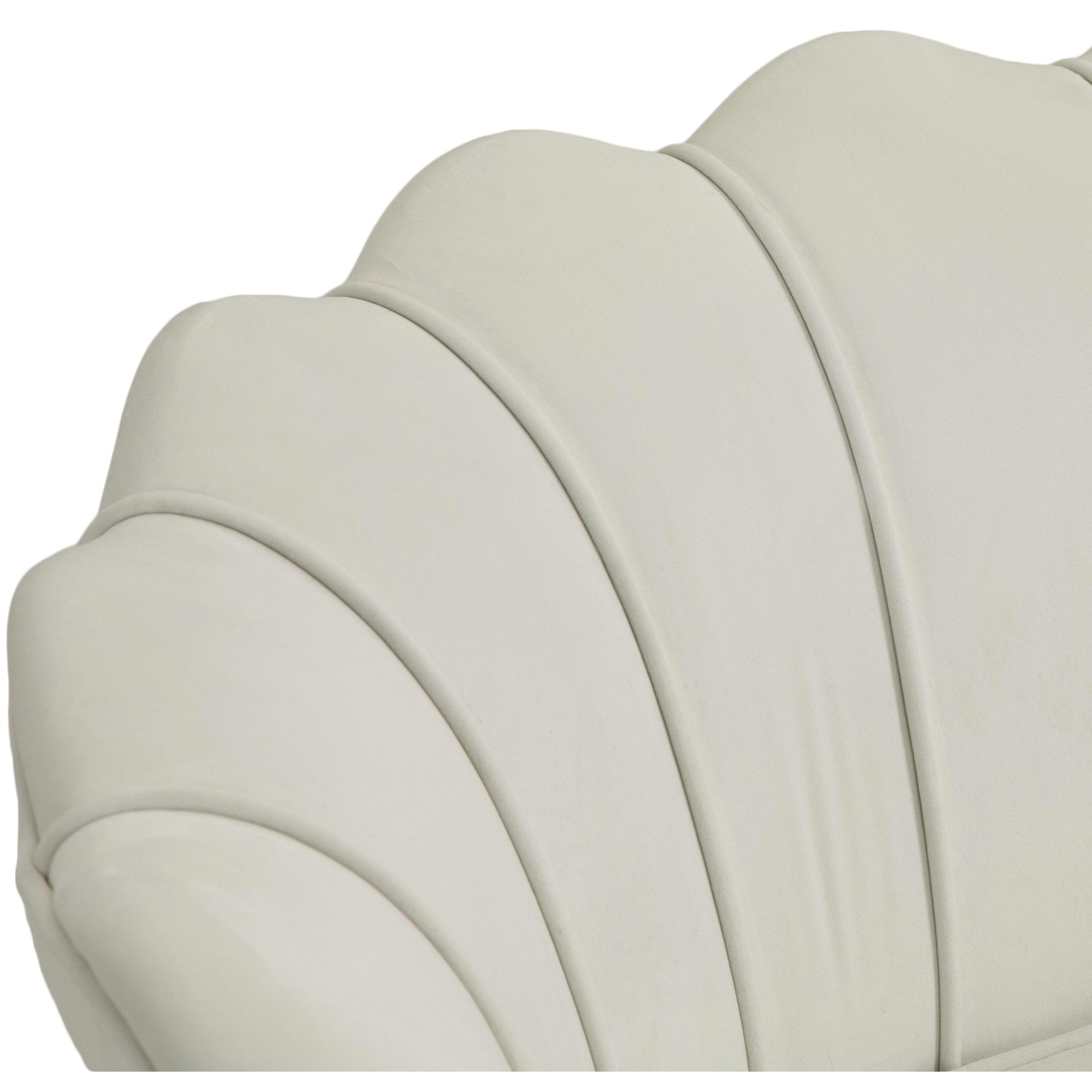 Meridian Gardenia Cream Velvet Chair