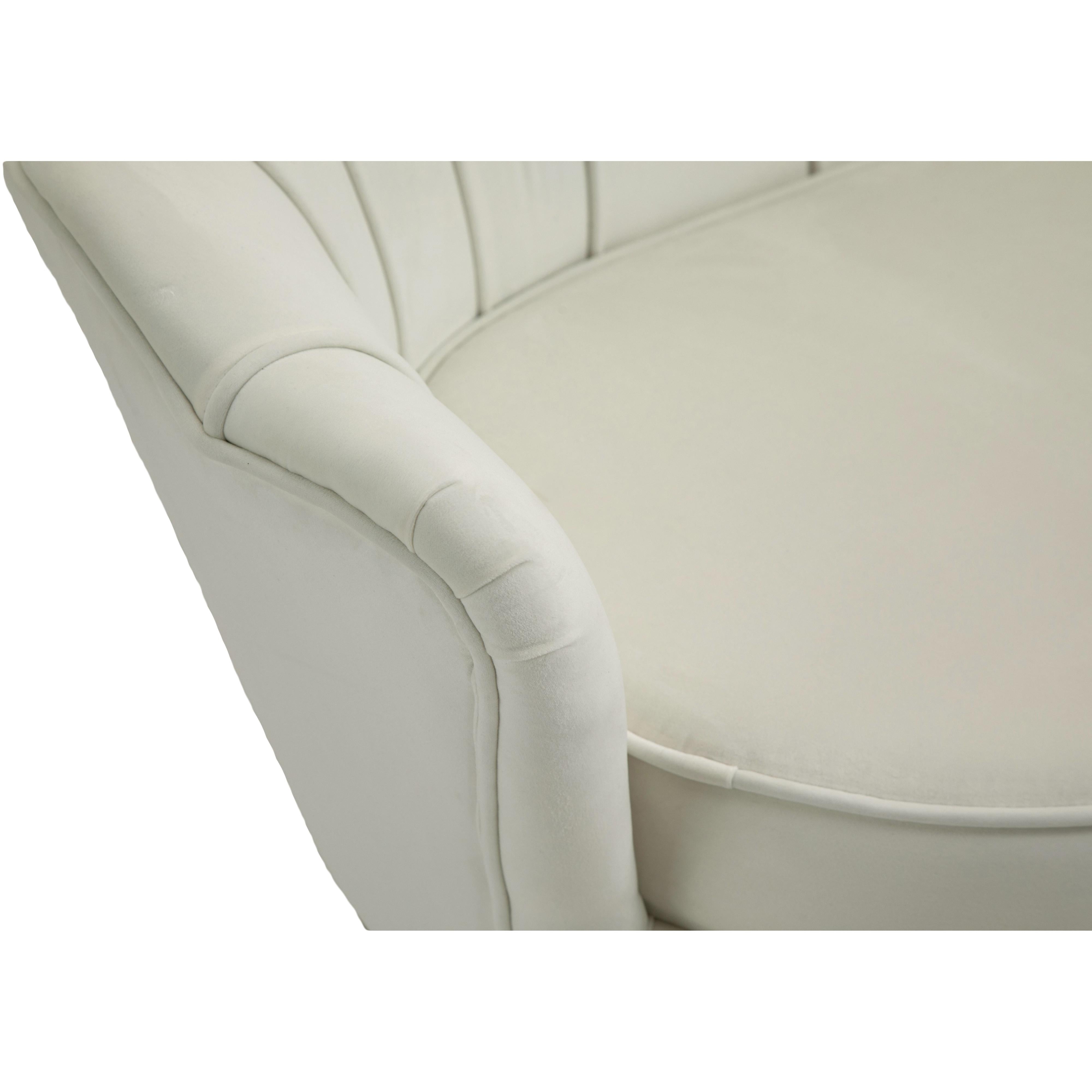 Meridian Gardenia Cream Velvet Chair