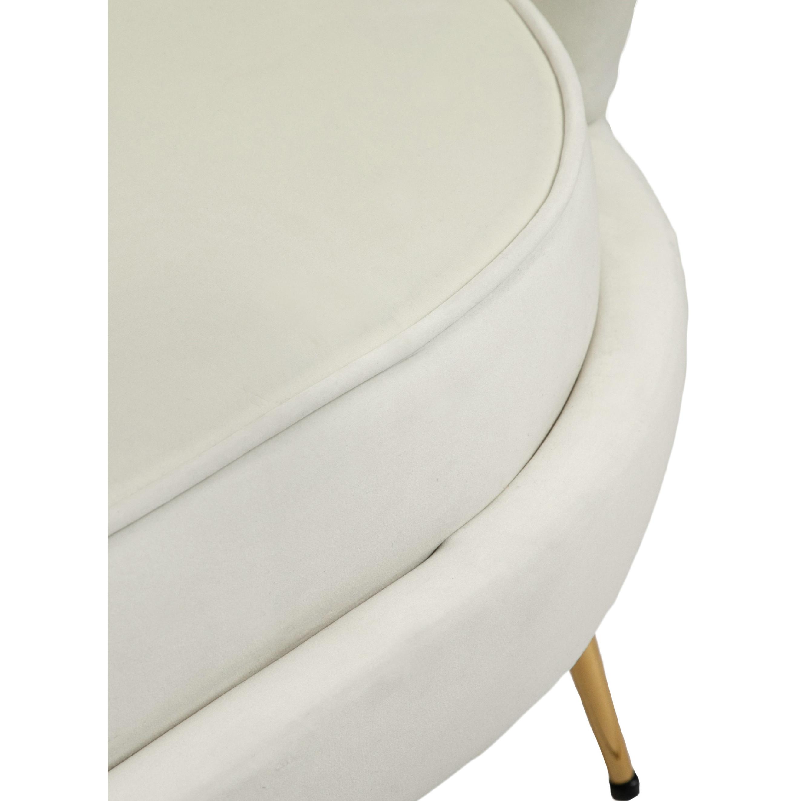 Meridian Gardenia Cream Velvet Chair