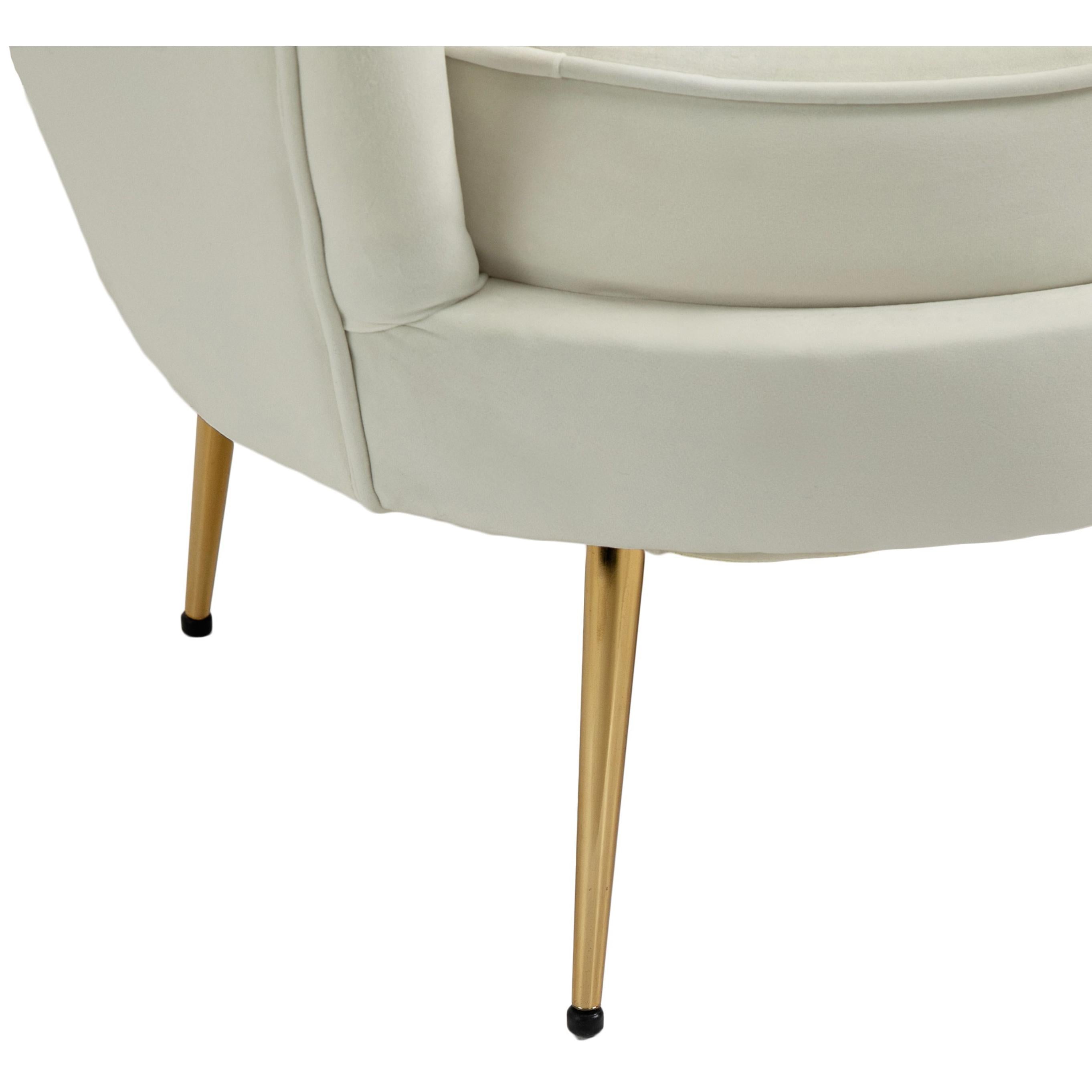 Meridian Gardenia Cream Velvet Chair
