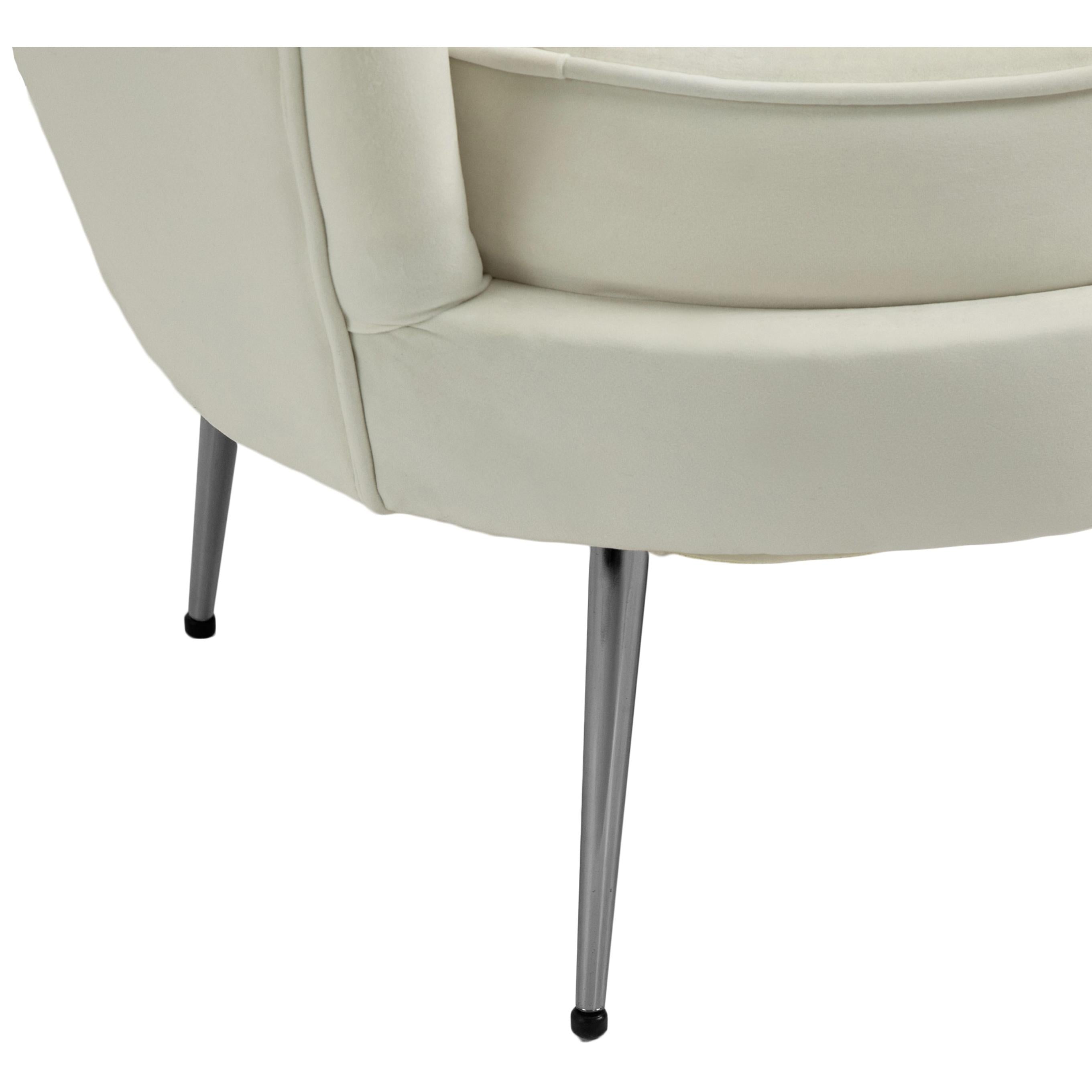 Meridian Gardenia Cream Velvet Chair