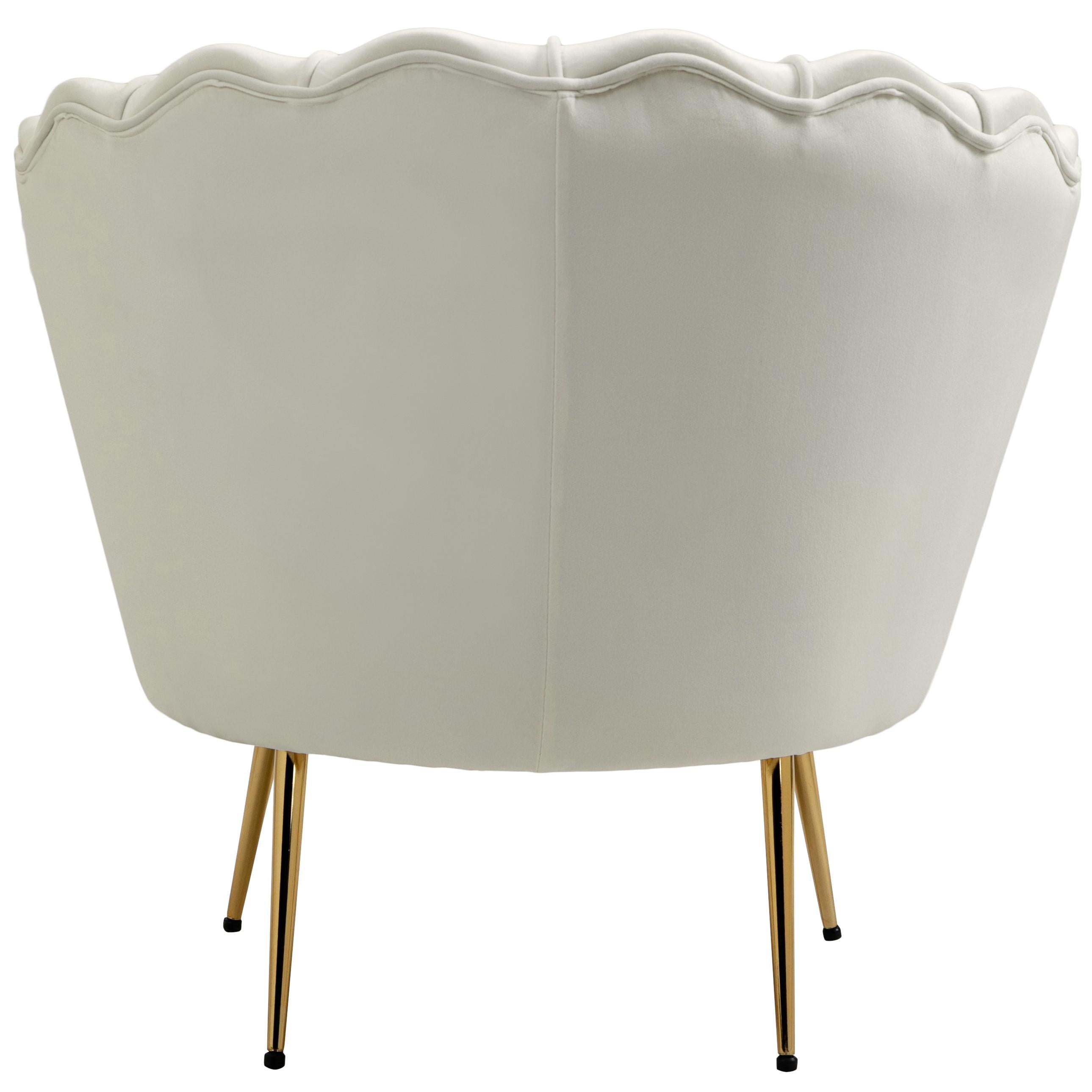 Meridian Gardenia Cream Velvet Chair