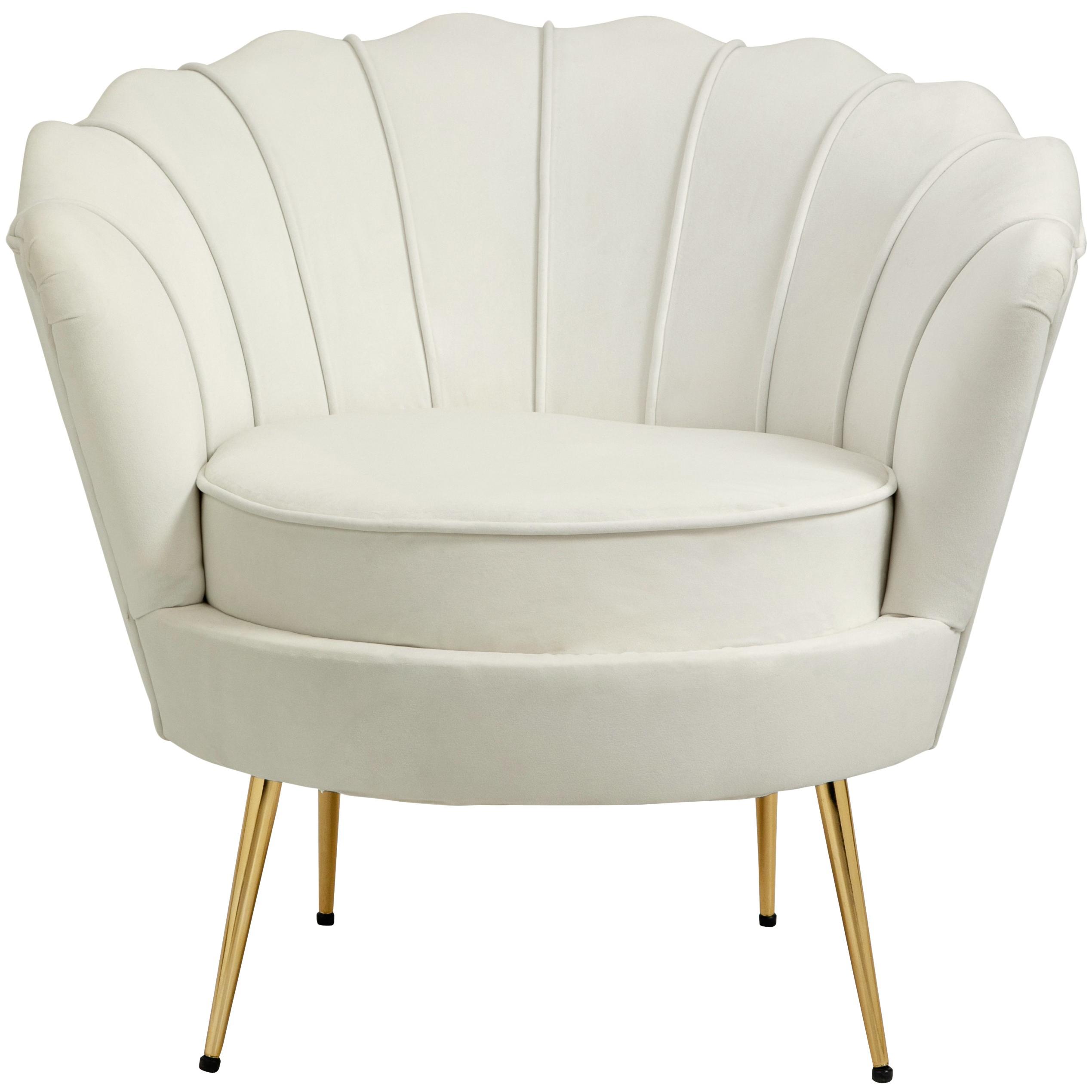 Meridian Gardenia Cream Velvet Chair