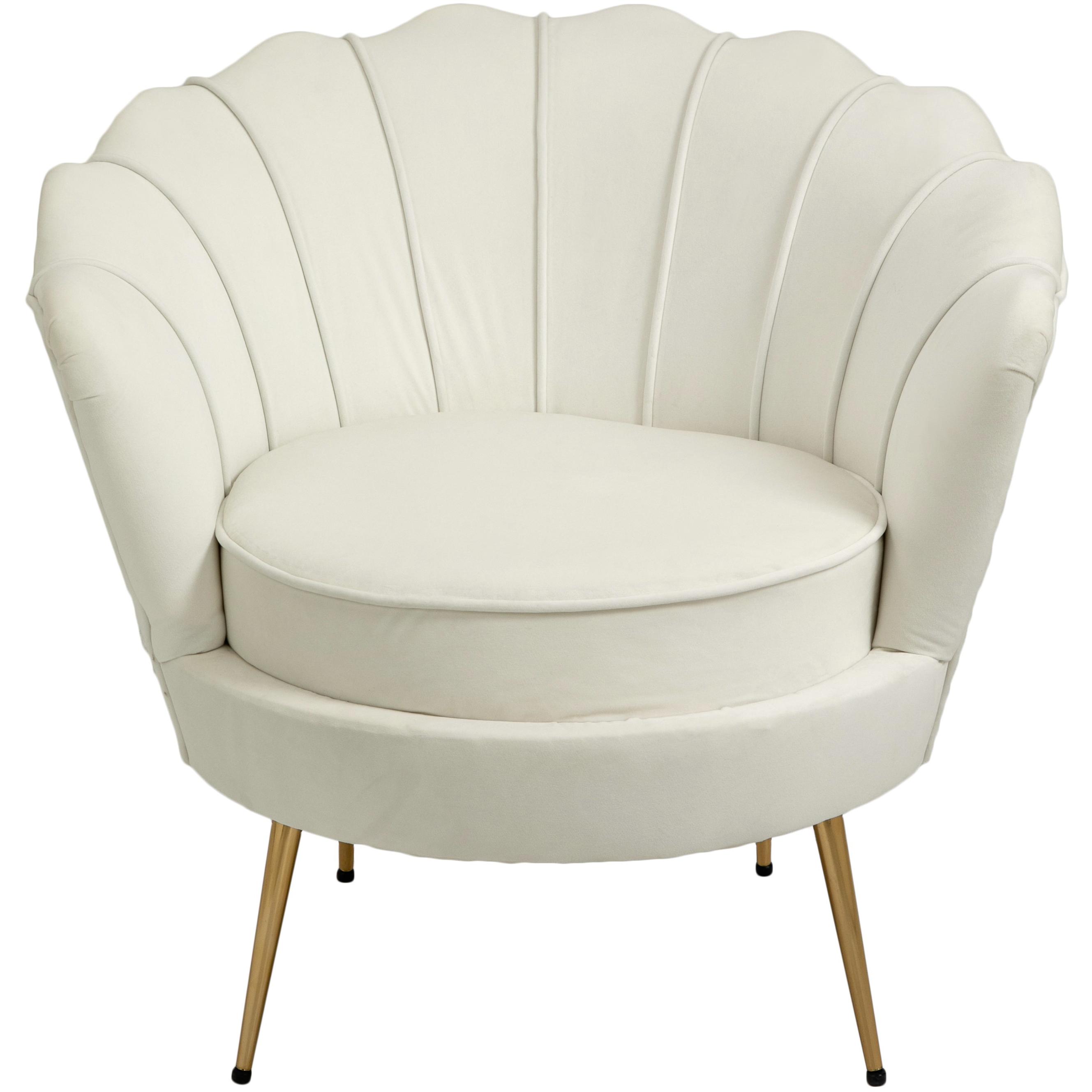 Meridian Gardenia Cream Velvet Chair