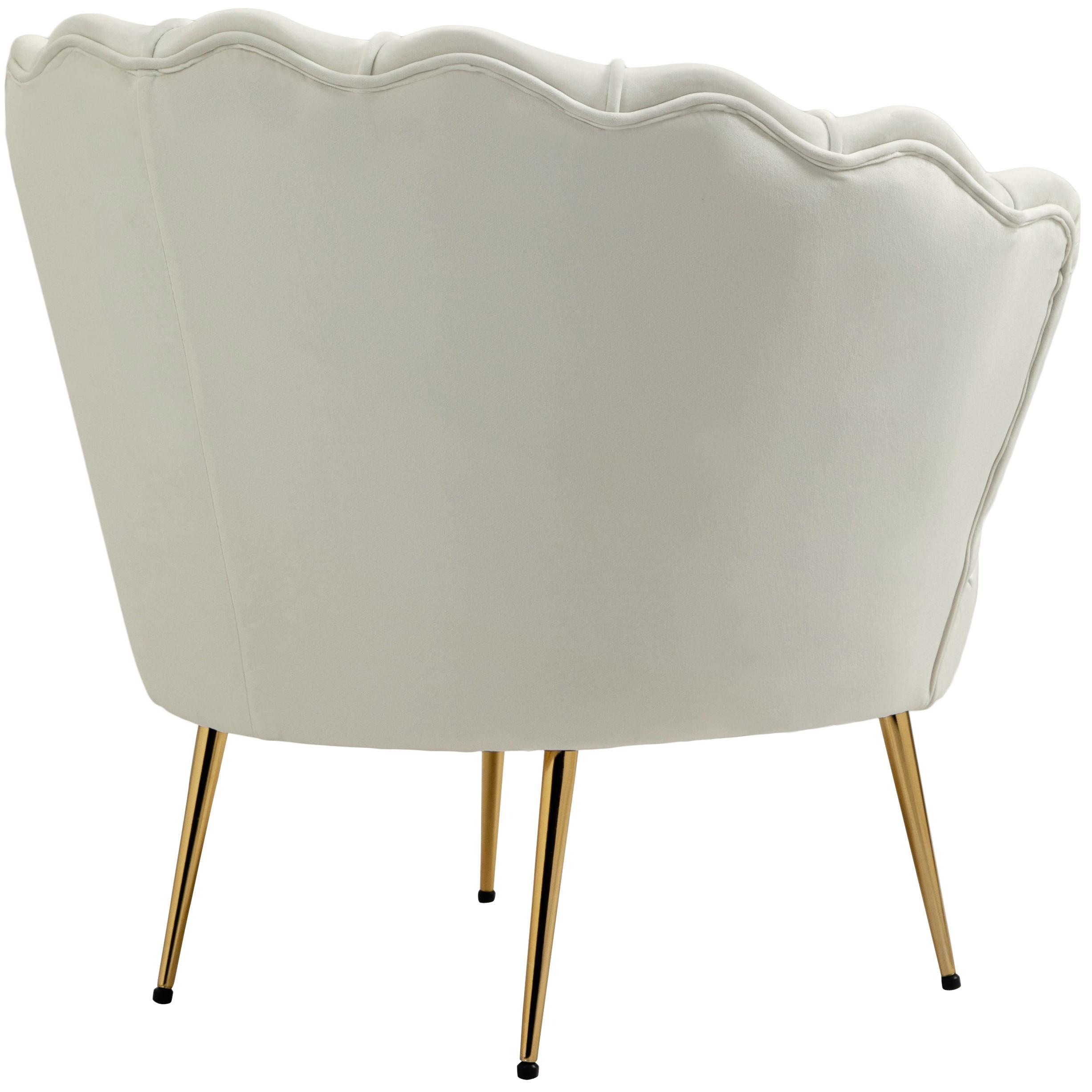 Meridian Gardenia Cream Velvet Chair