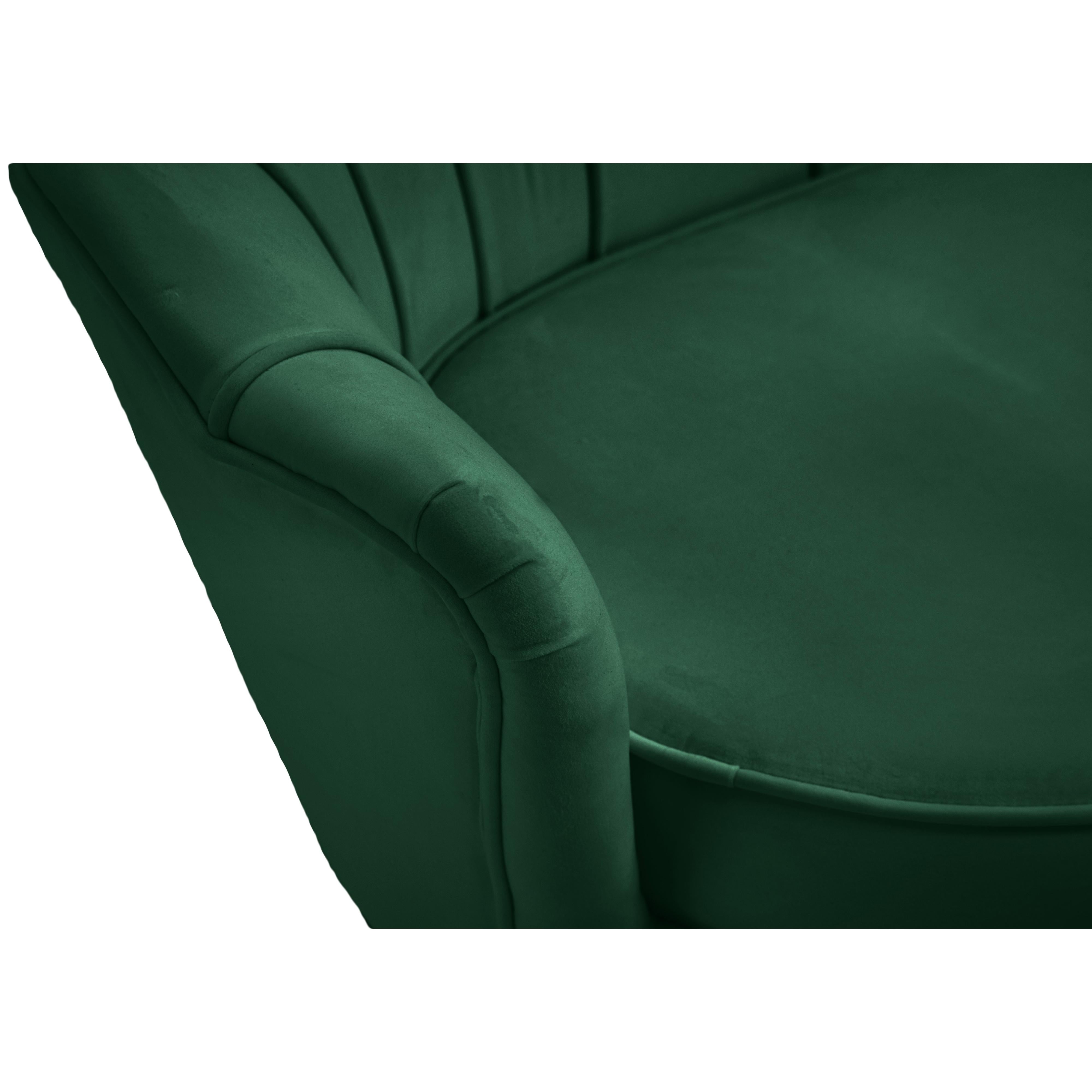 Meridian Gardenia Green Velvet Chair