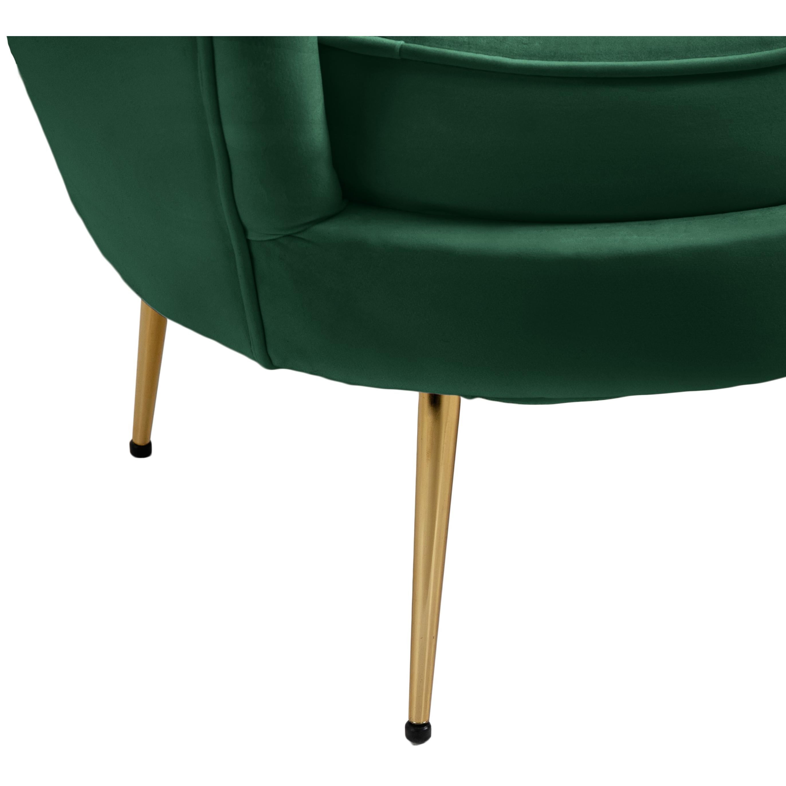 Meridian Gardenia Green Velvet Chair