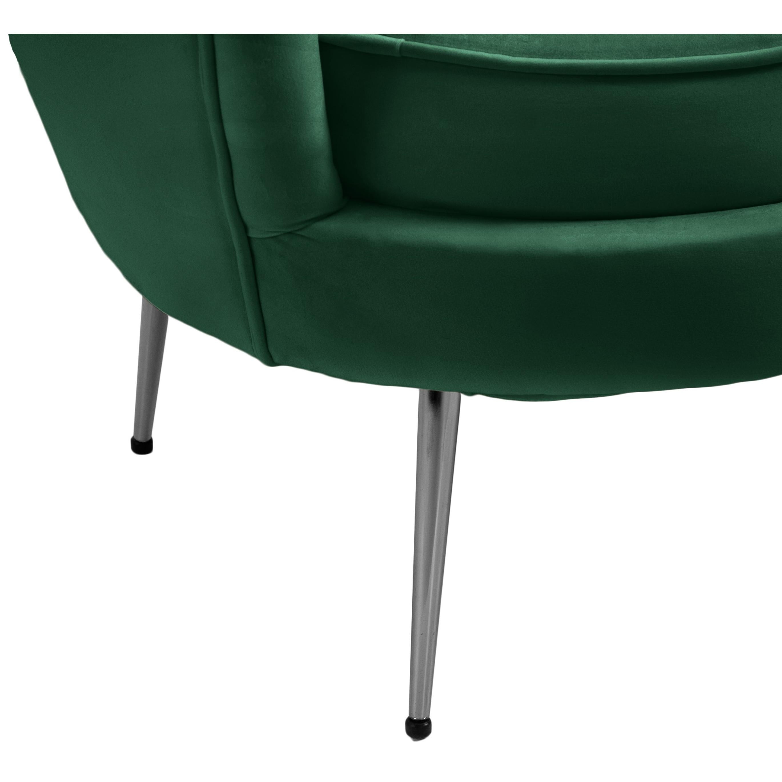 Meridian Gardenia Green Velvet Chair
