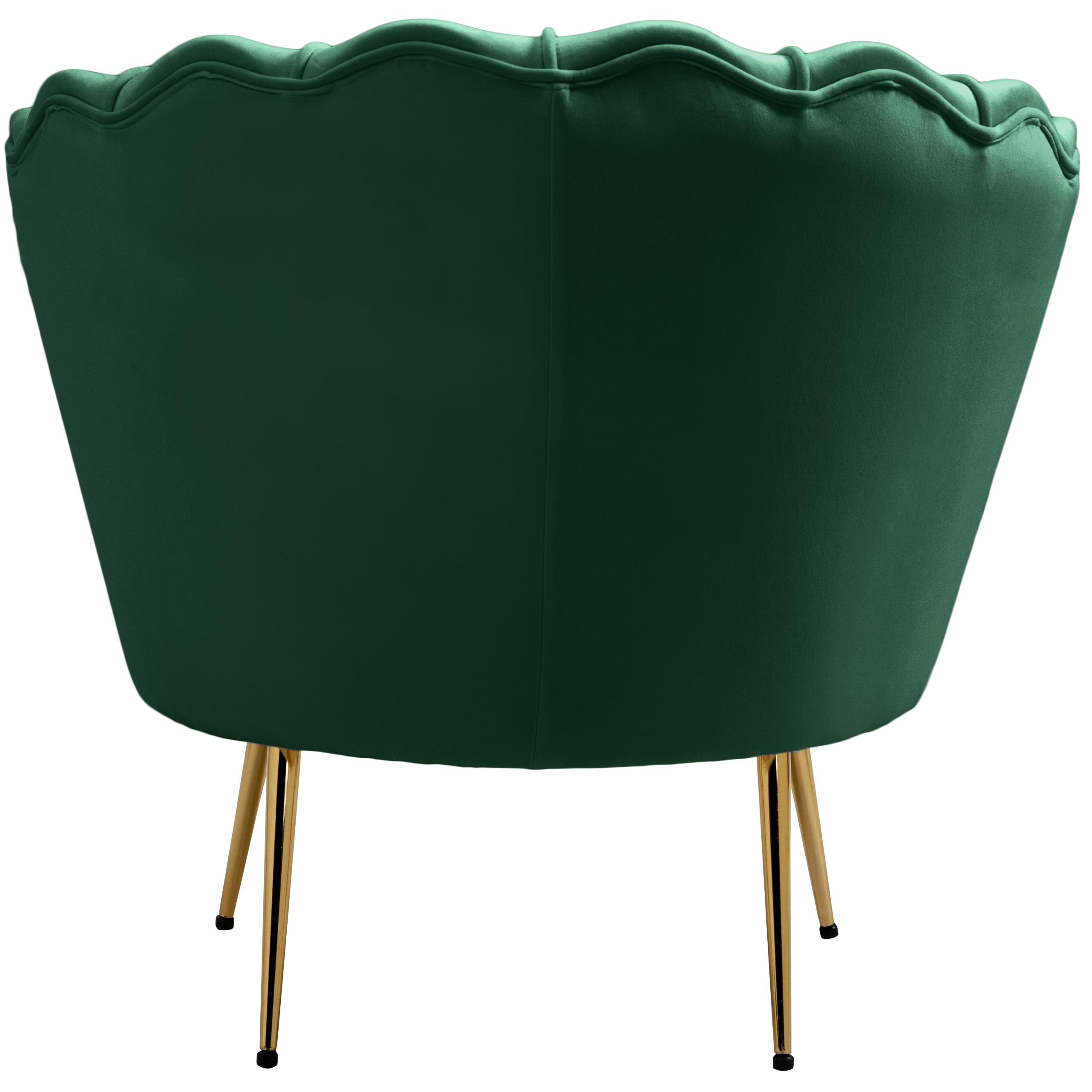 Meridian Gardenia Green Velvet Chair