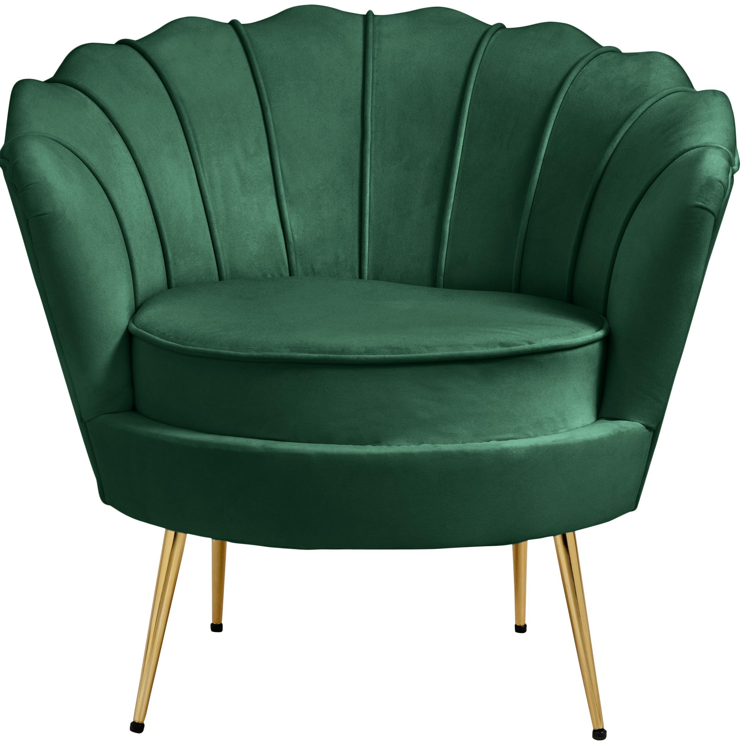 Meridian Gardenia Green Velvet Chair