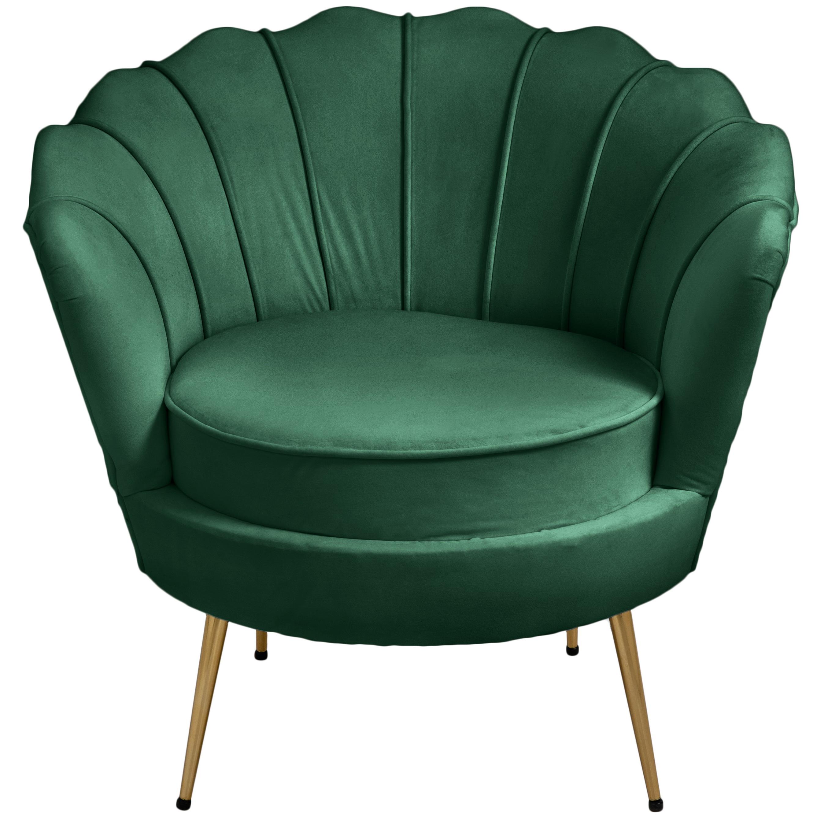Meridian Gardenia Green Velvet Chair