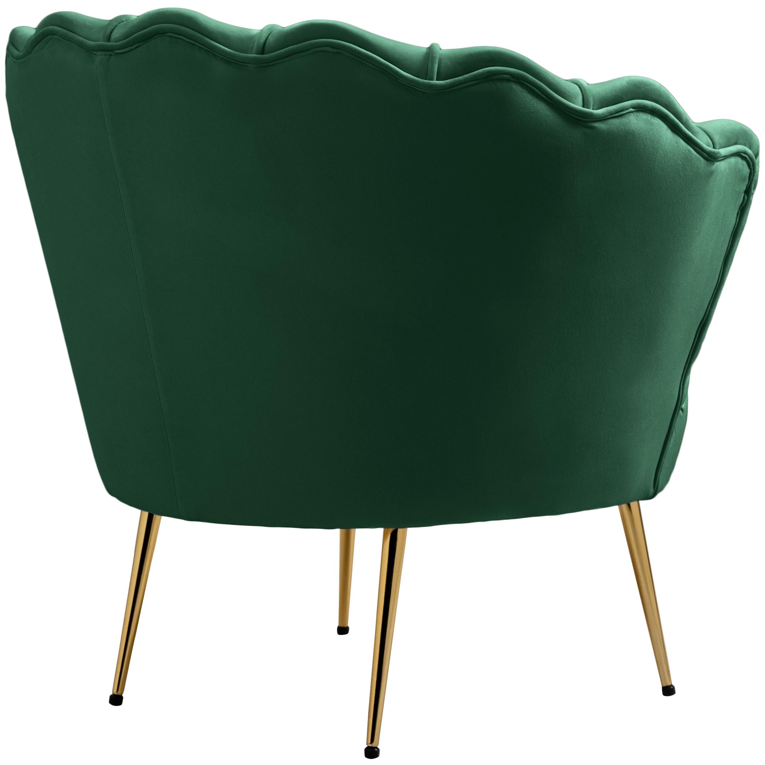 Meridian Gardenia Green Velvet Chair