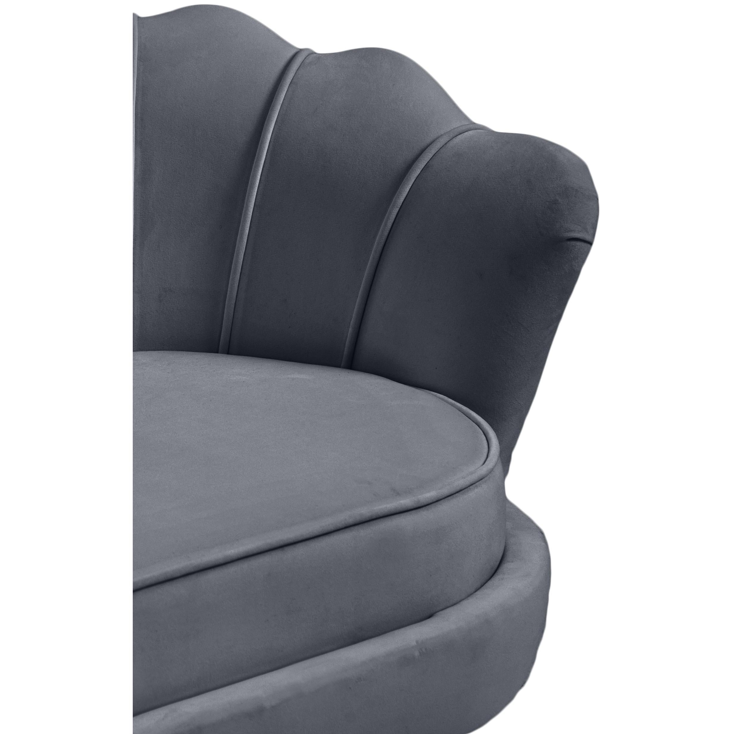 Meridian Gardenia Grey Velvet Chair