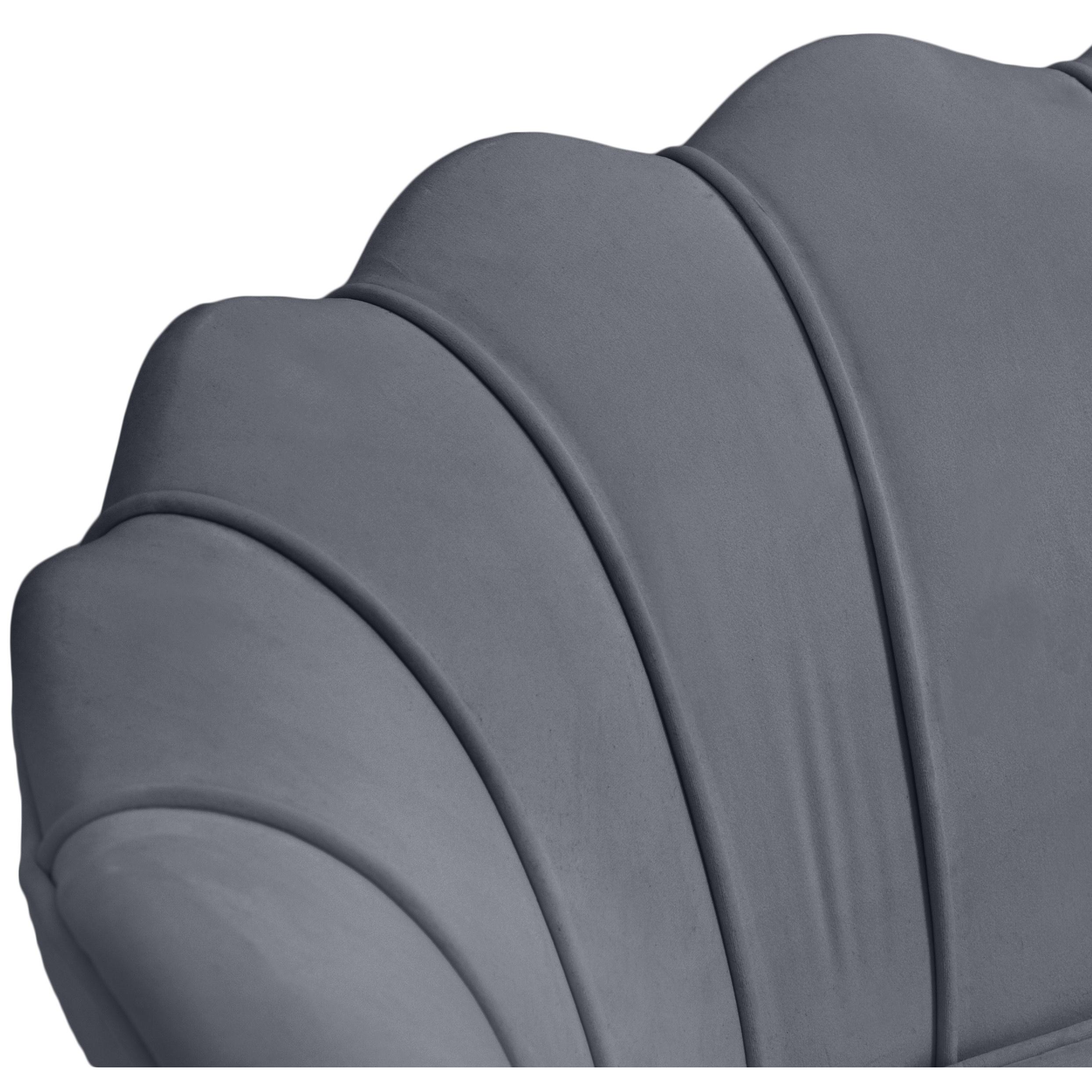 Meridian Gardenia Grey Velvet Chair