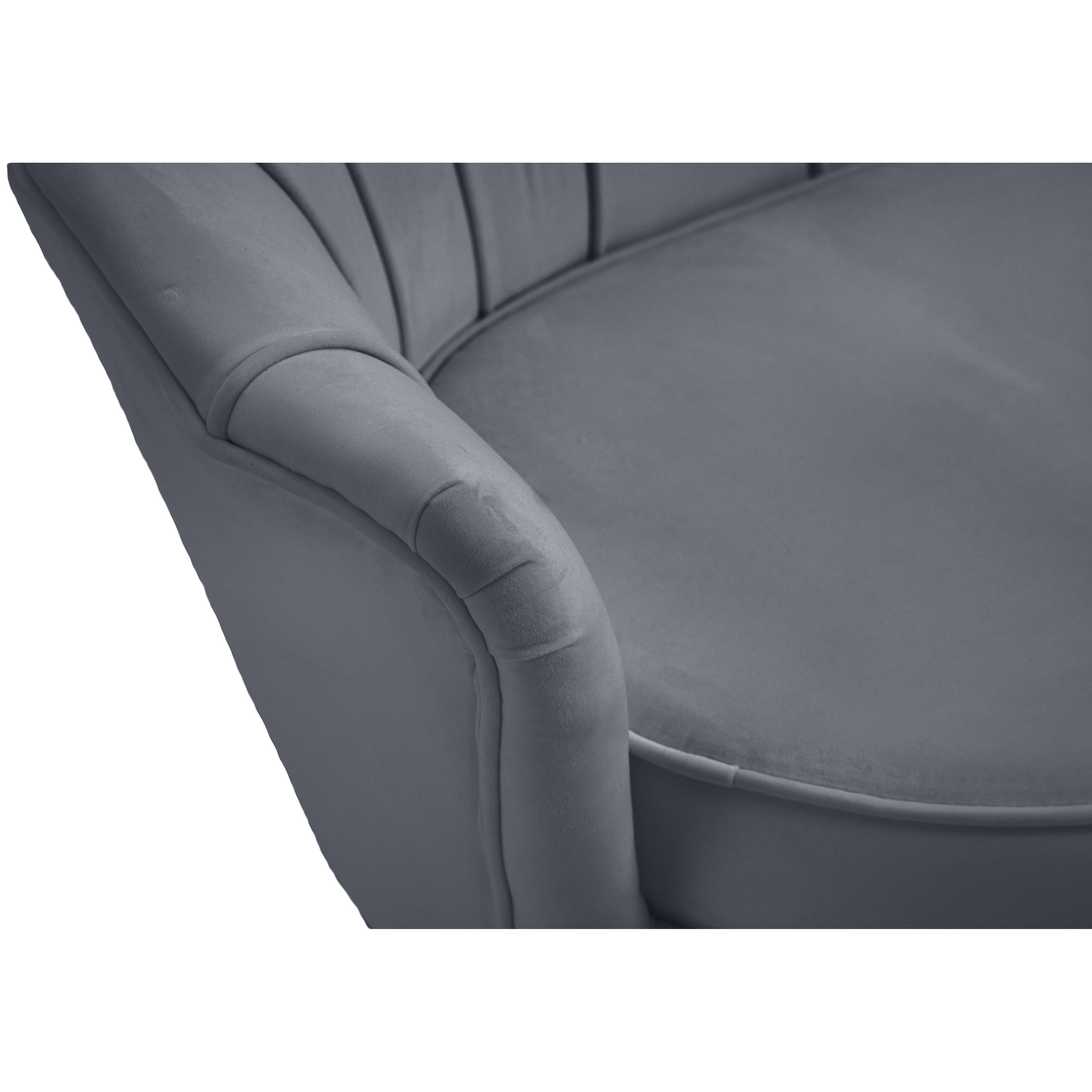 Meridian Gardenia Grey Velvet Chair