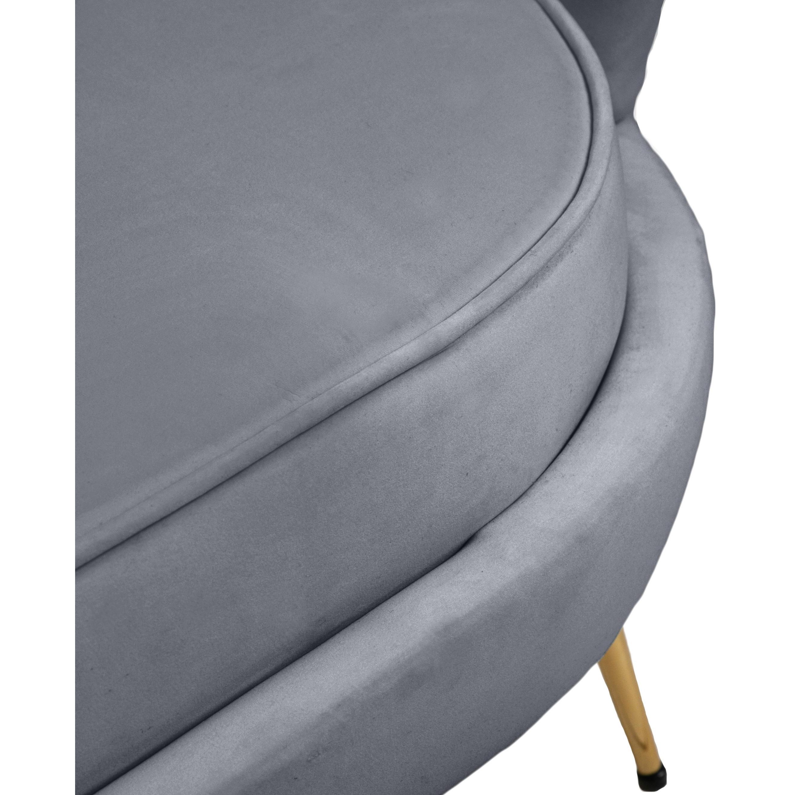 Meridian Gardenia Grey Velvet Chair