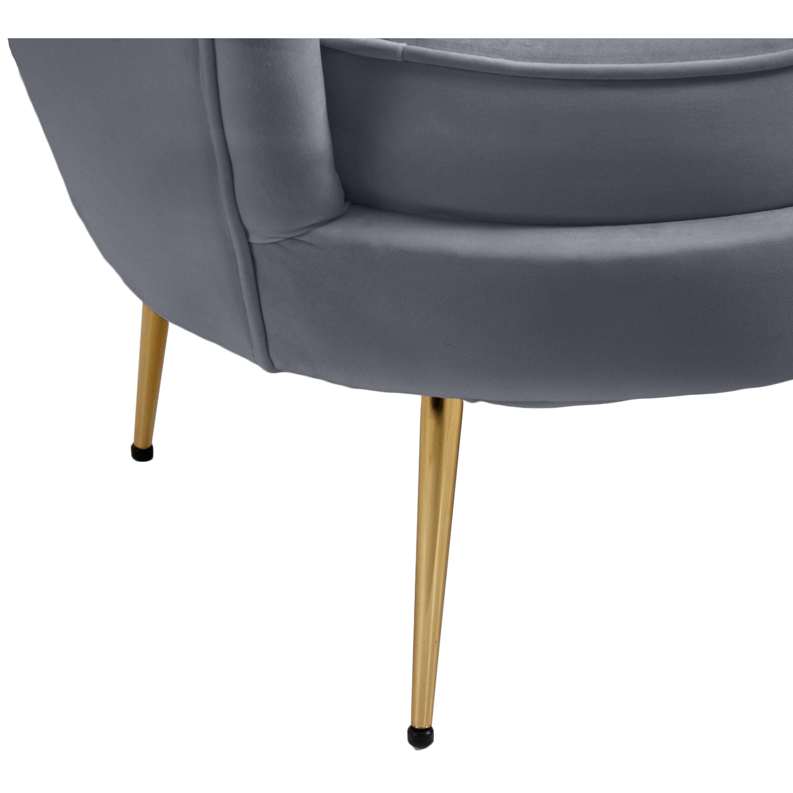 Meridian Gardenia Grey Velvet Chair