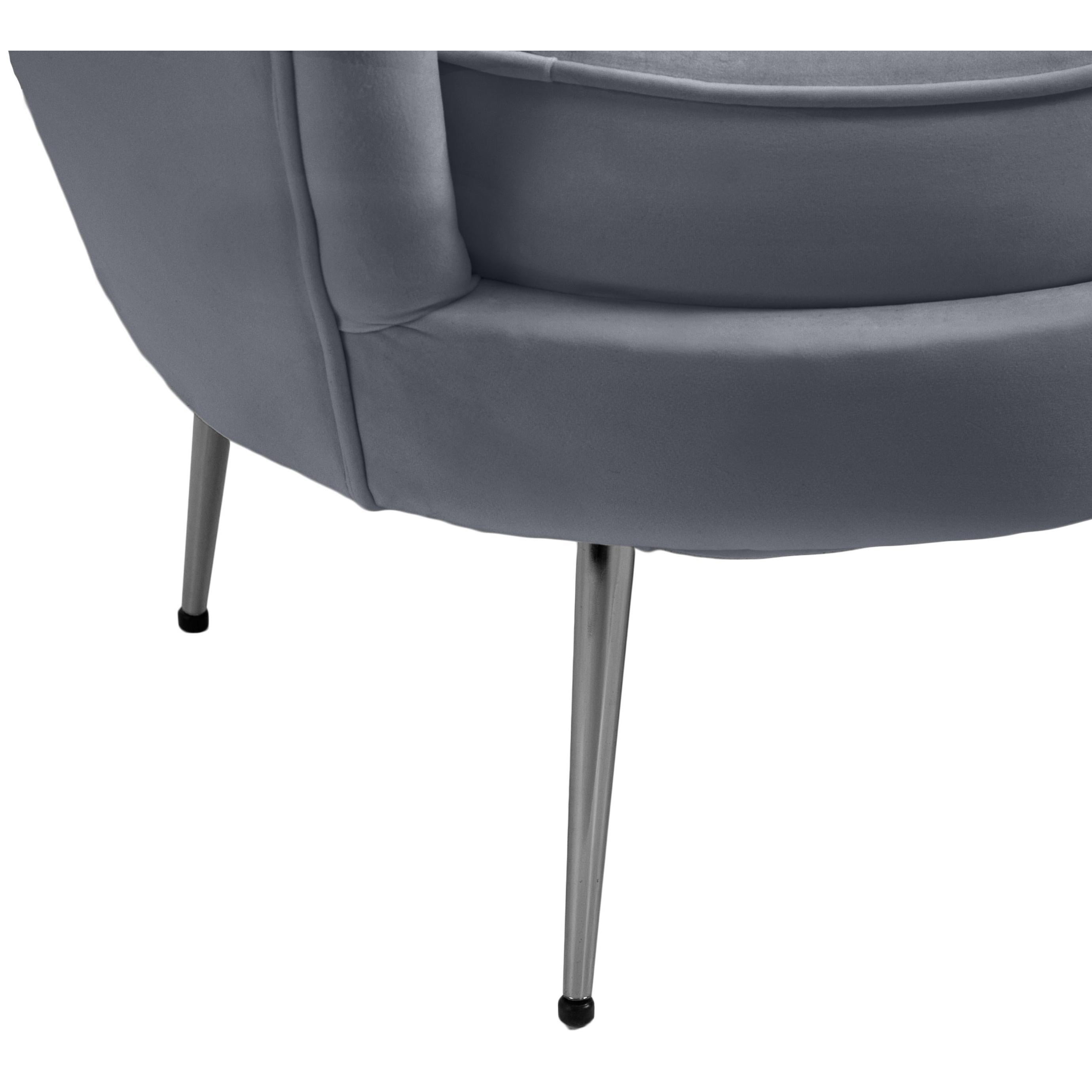 Meridian Gardenia Grey Velvet Chair