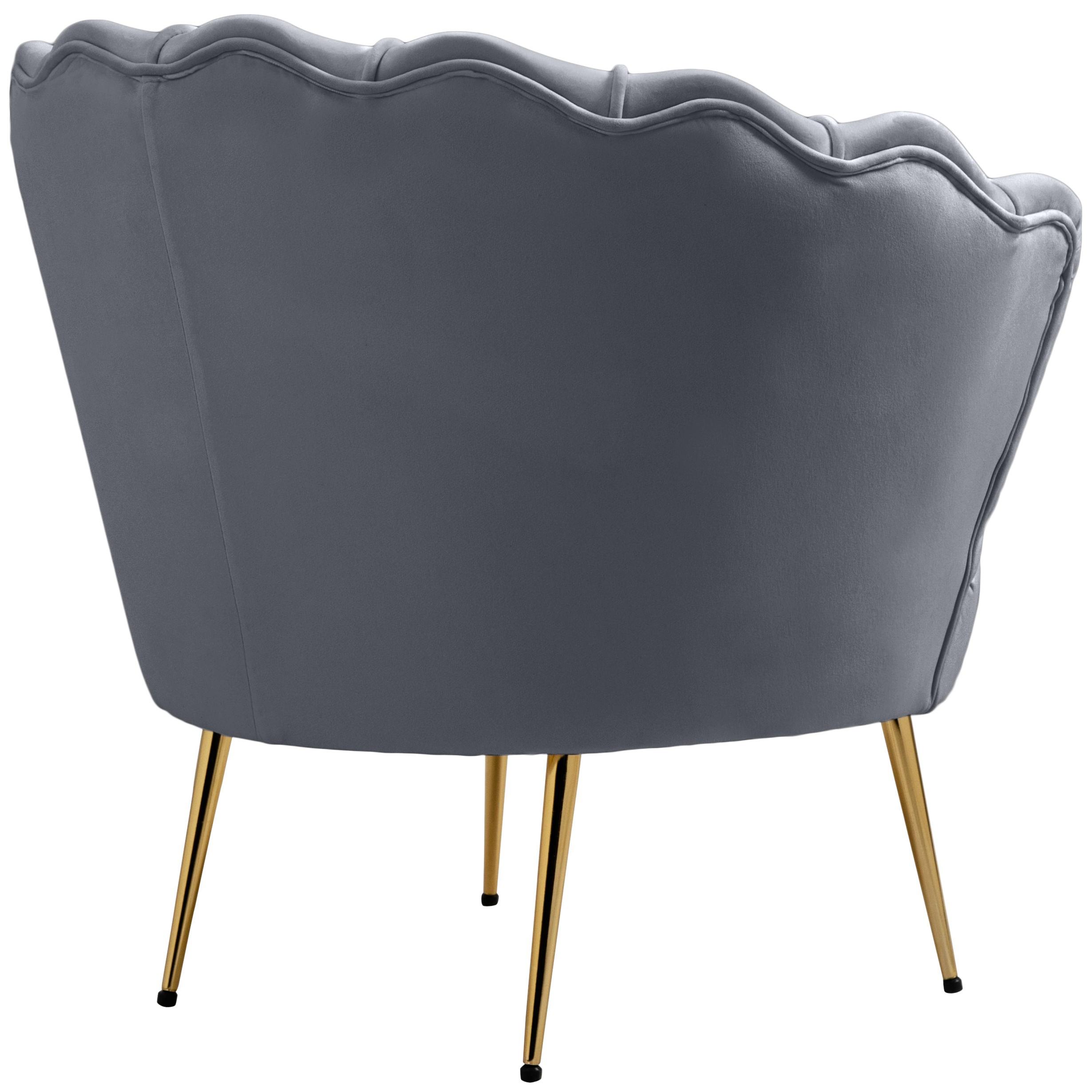 Meridian Gardenia Grey Velvet Chair