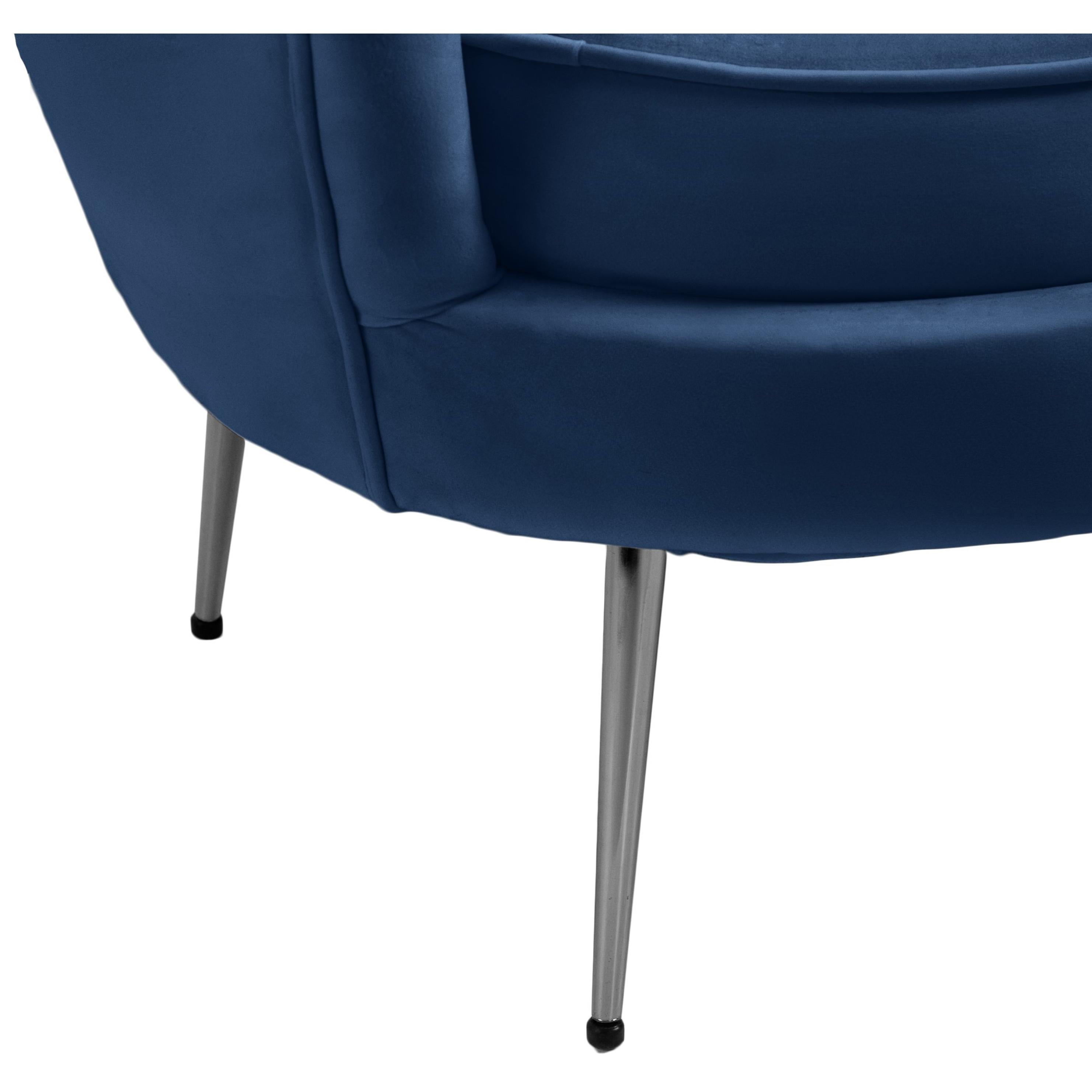 Meridian Gardenia Navy Velvet Chair