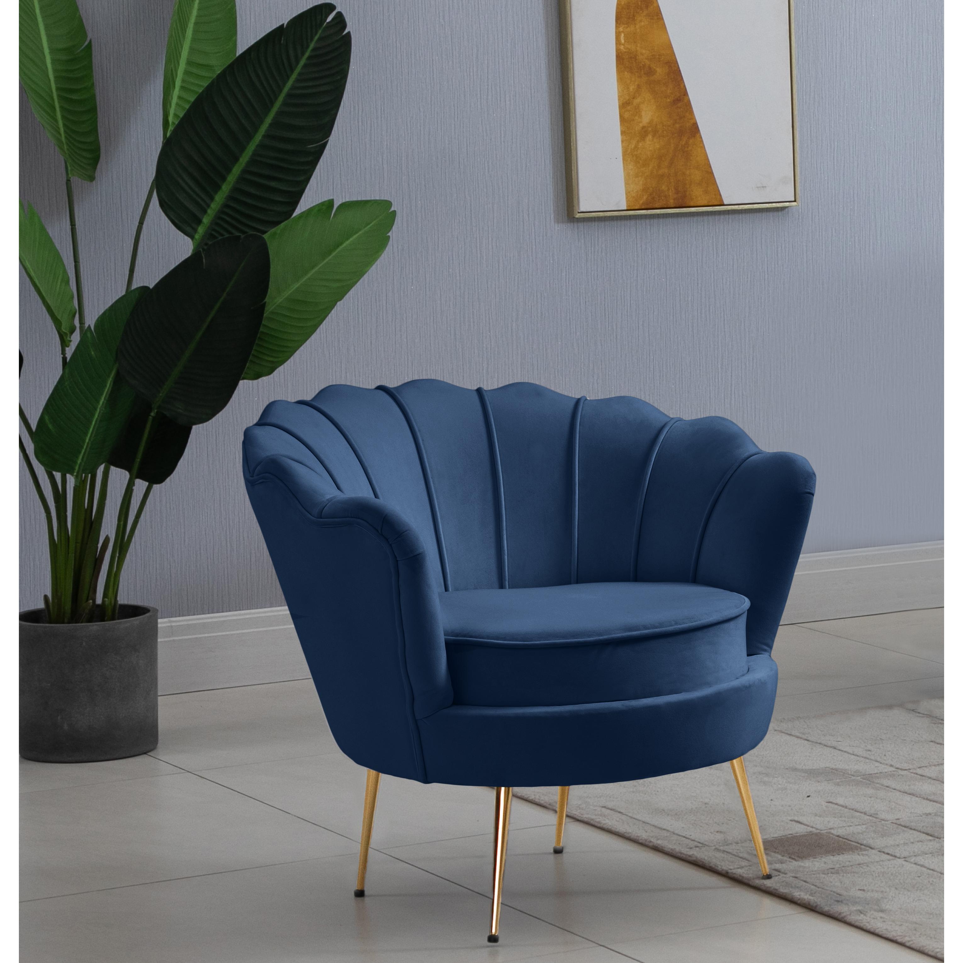 Meridian Gardenia Navy Velvet Chair