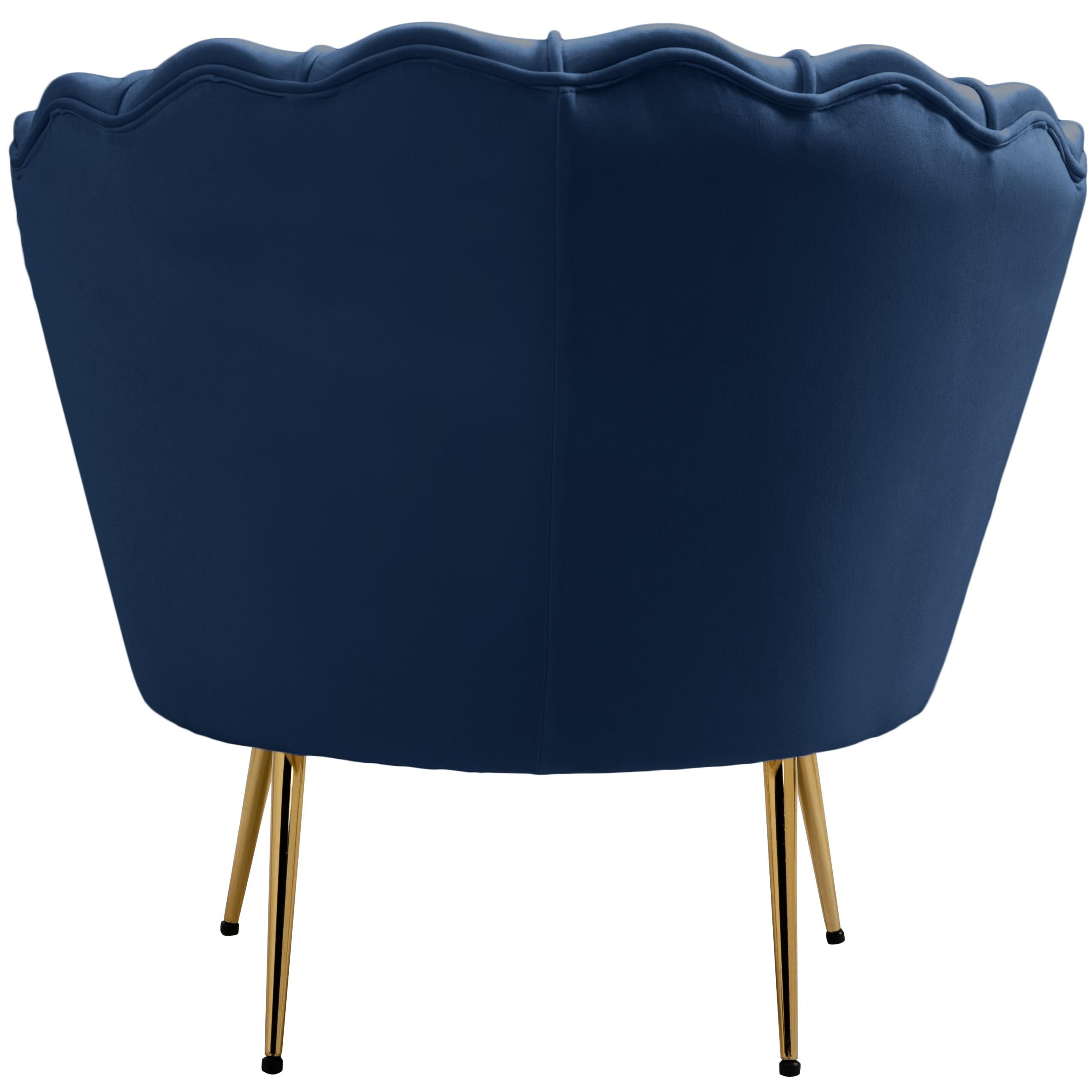 Meridian Gardenia Navy Velvet Chair