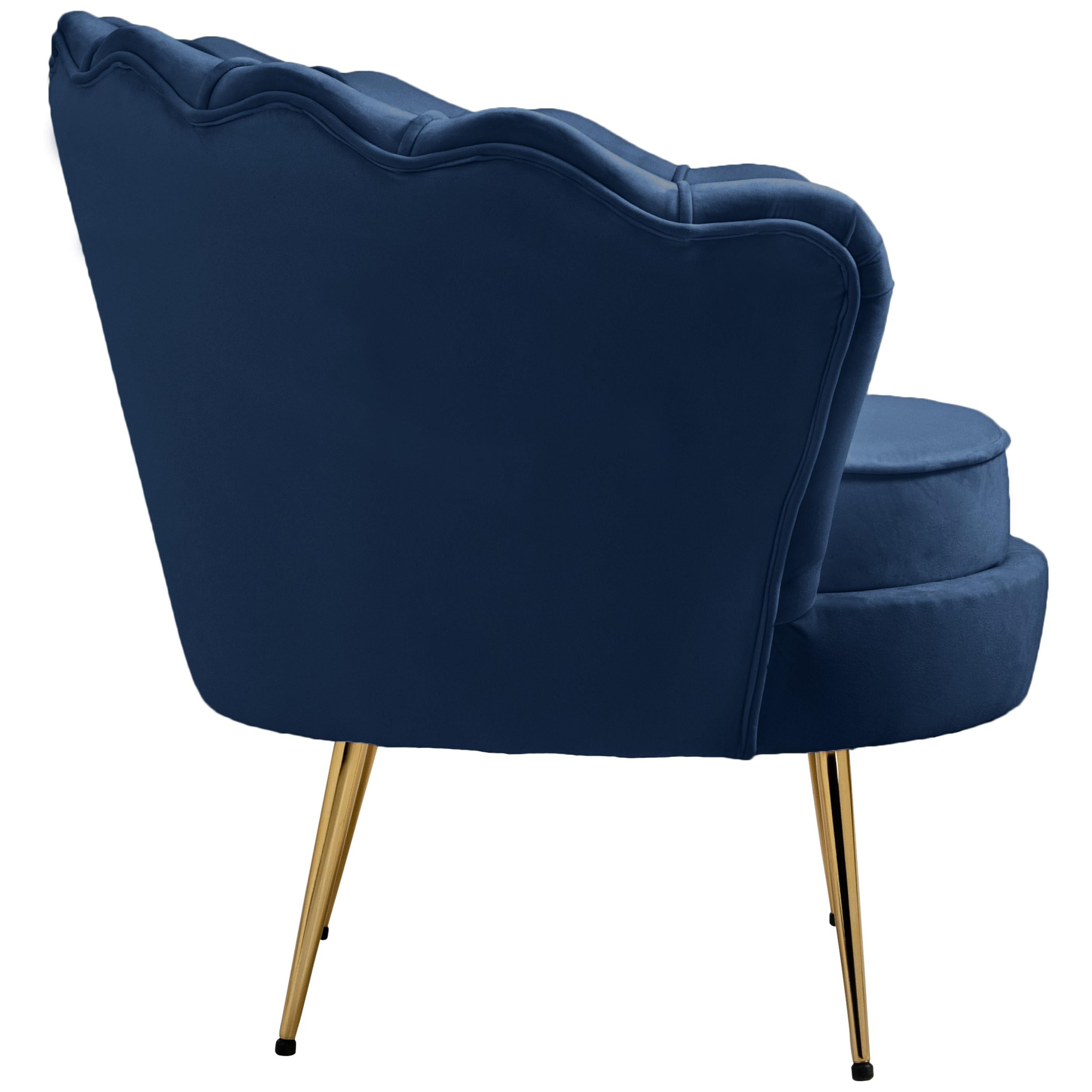 Meridian Gardenia Navy Velvet Chair