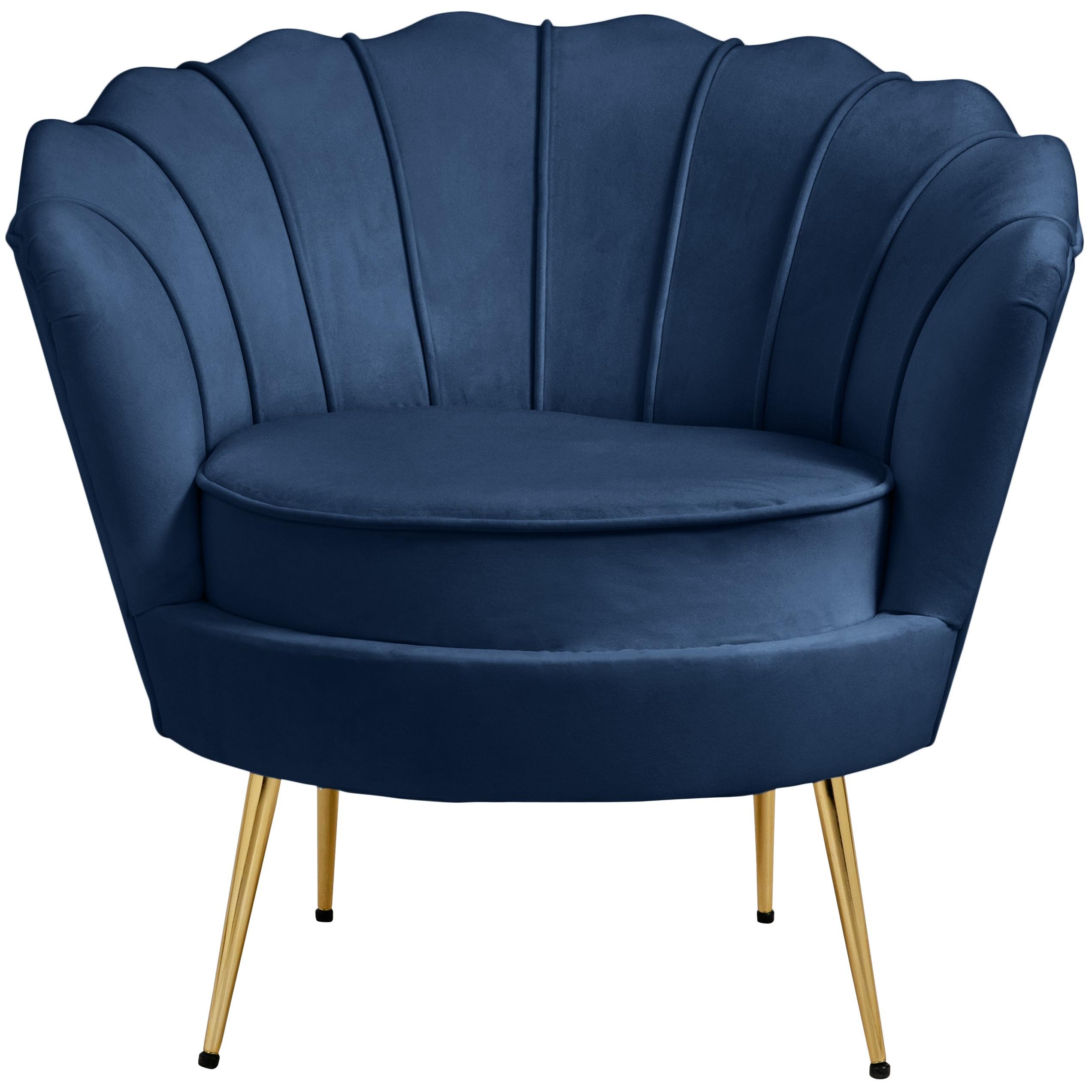 Meridian Gardenia Navy Velvet Chair