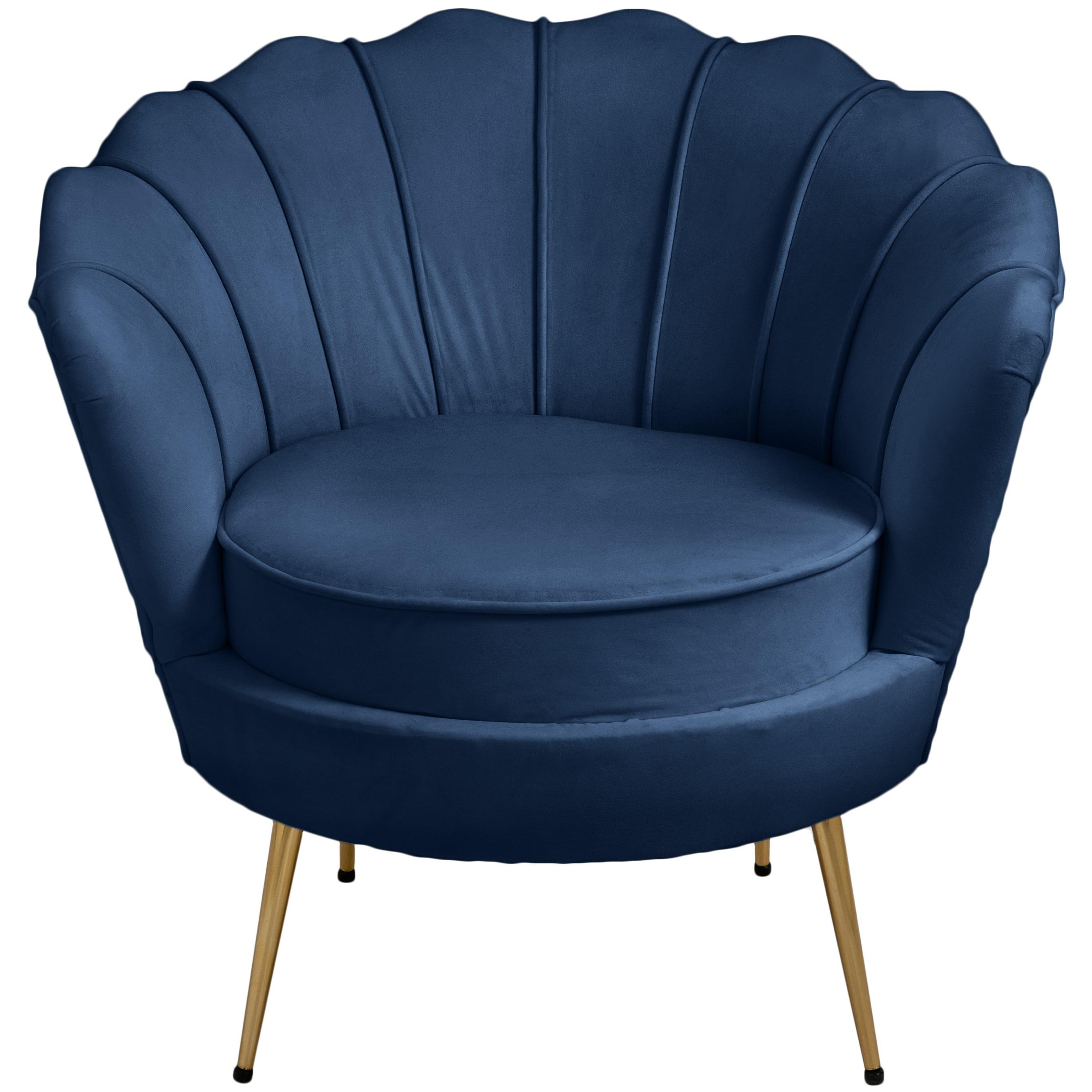 Meridian Gardenia Navy Velvet Chair