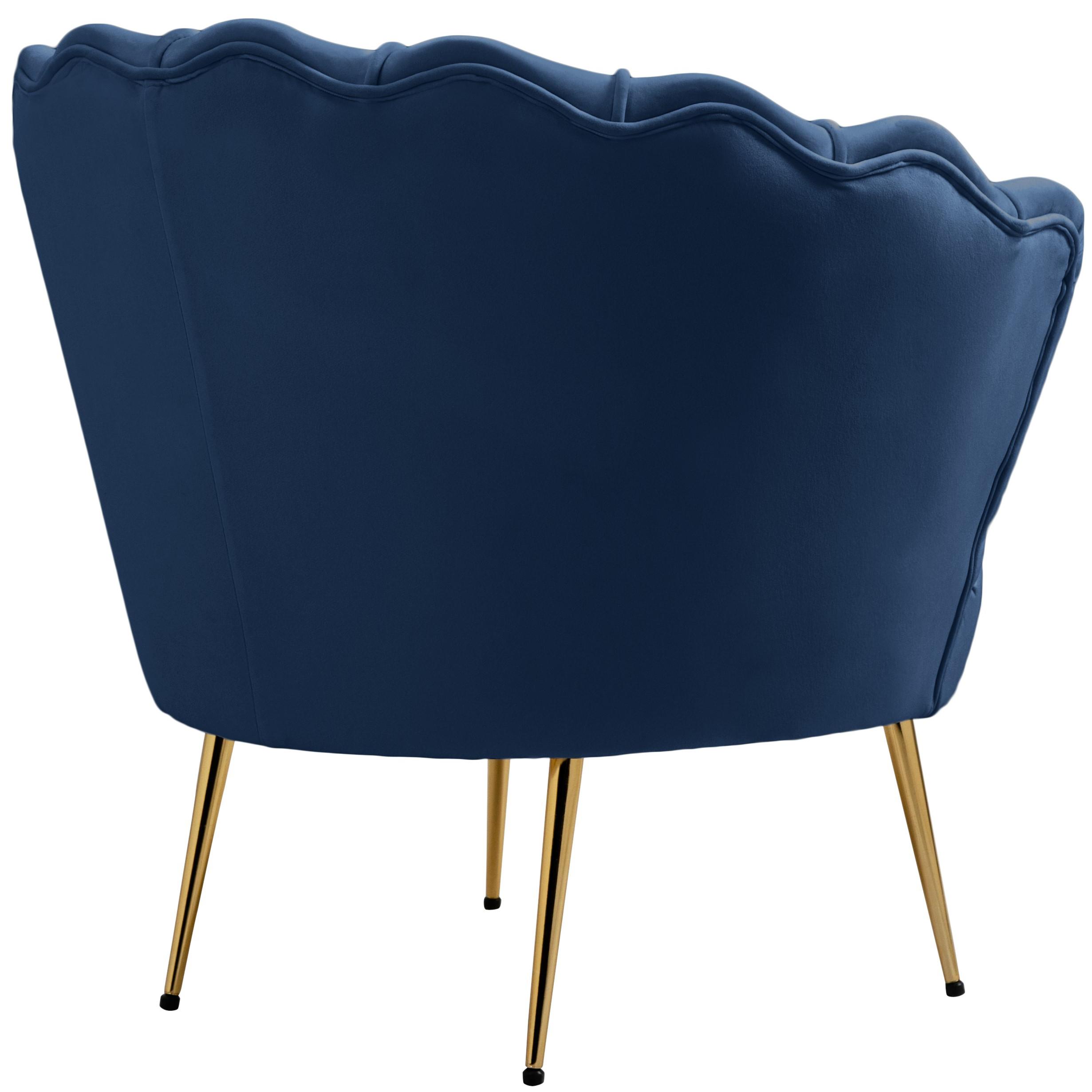 Meridian Gardenia Navy Velvet Chair