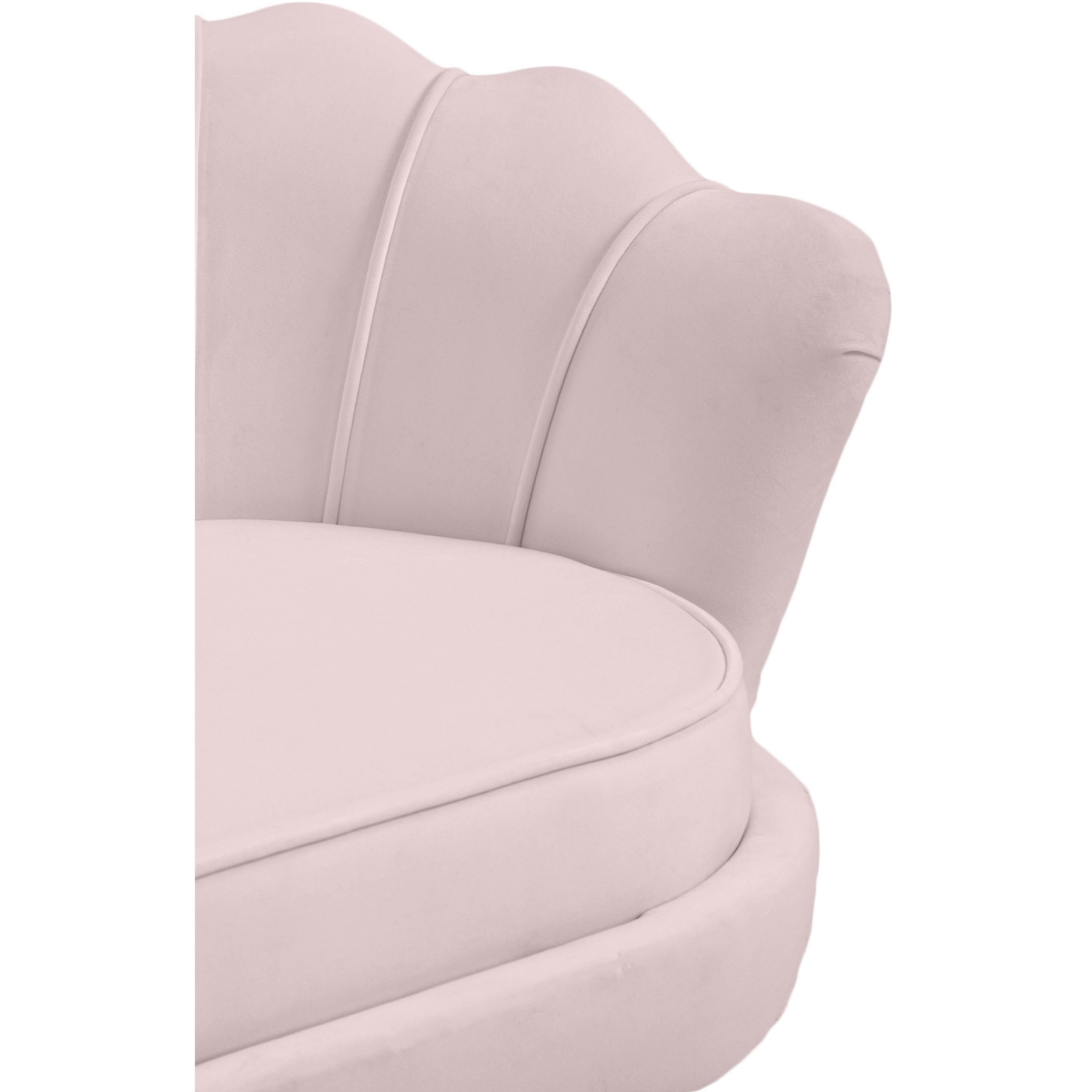 Meridian Gardenia Pink Velvet Chair