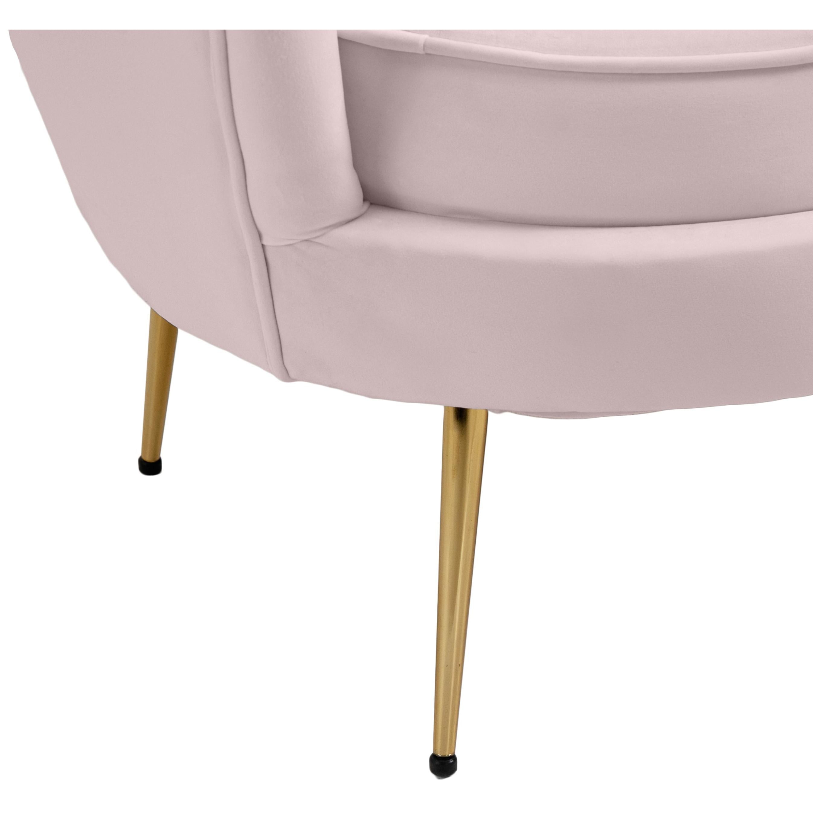 Meridian Gardenia Pink Velvet Chair