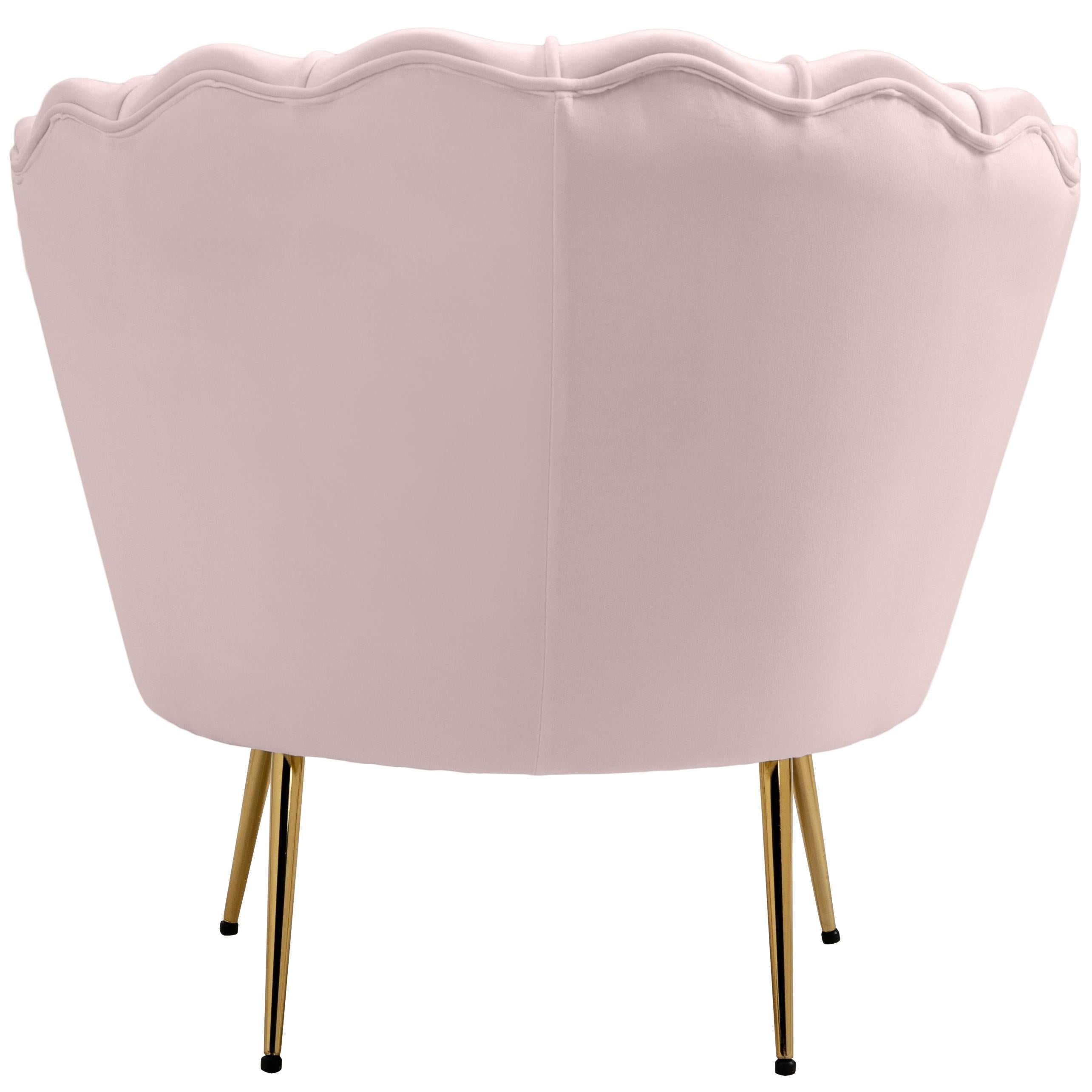 Meridian Gardenia Pink Velvet Chair