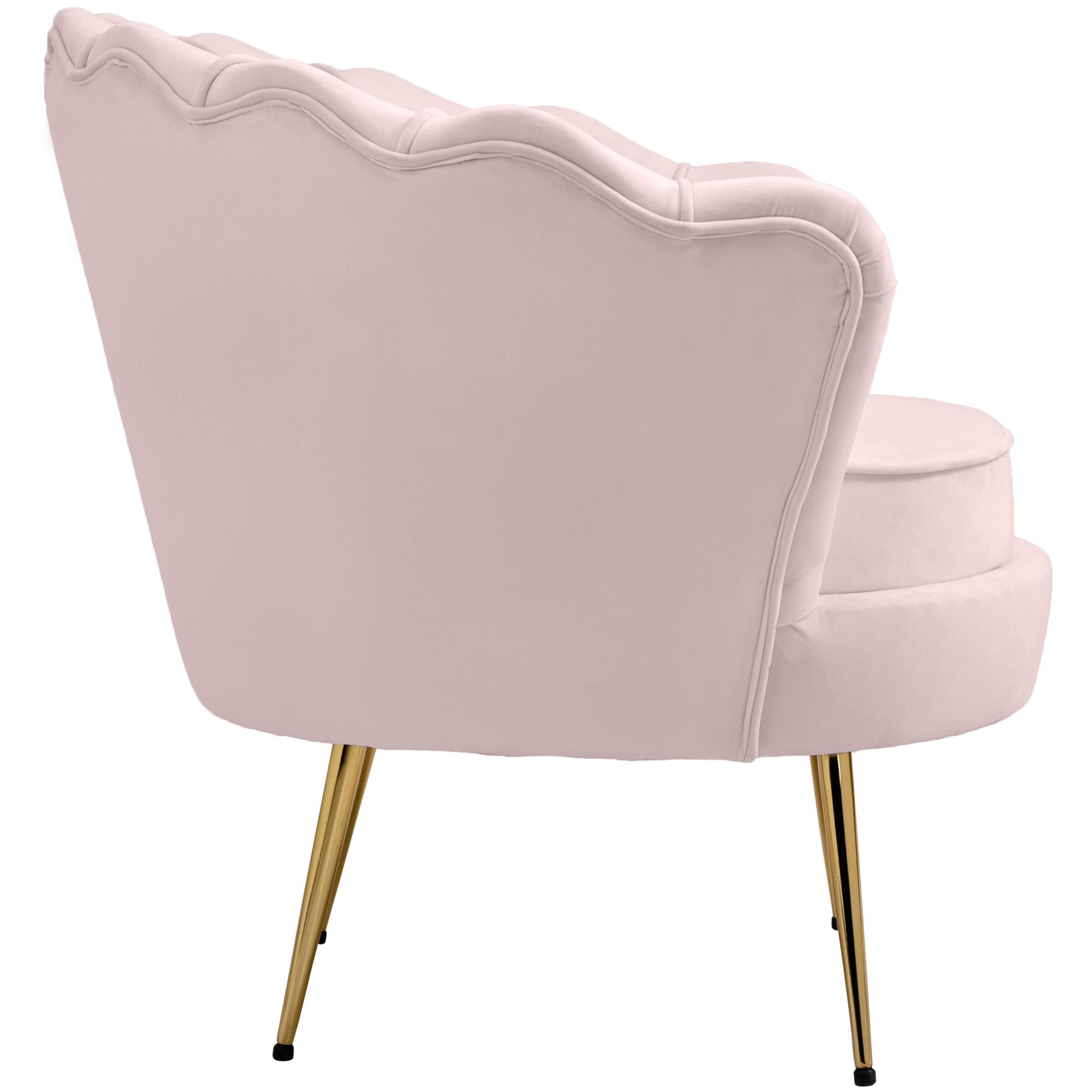 Meridian Gardenia Pink Velvet Chair