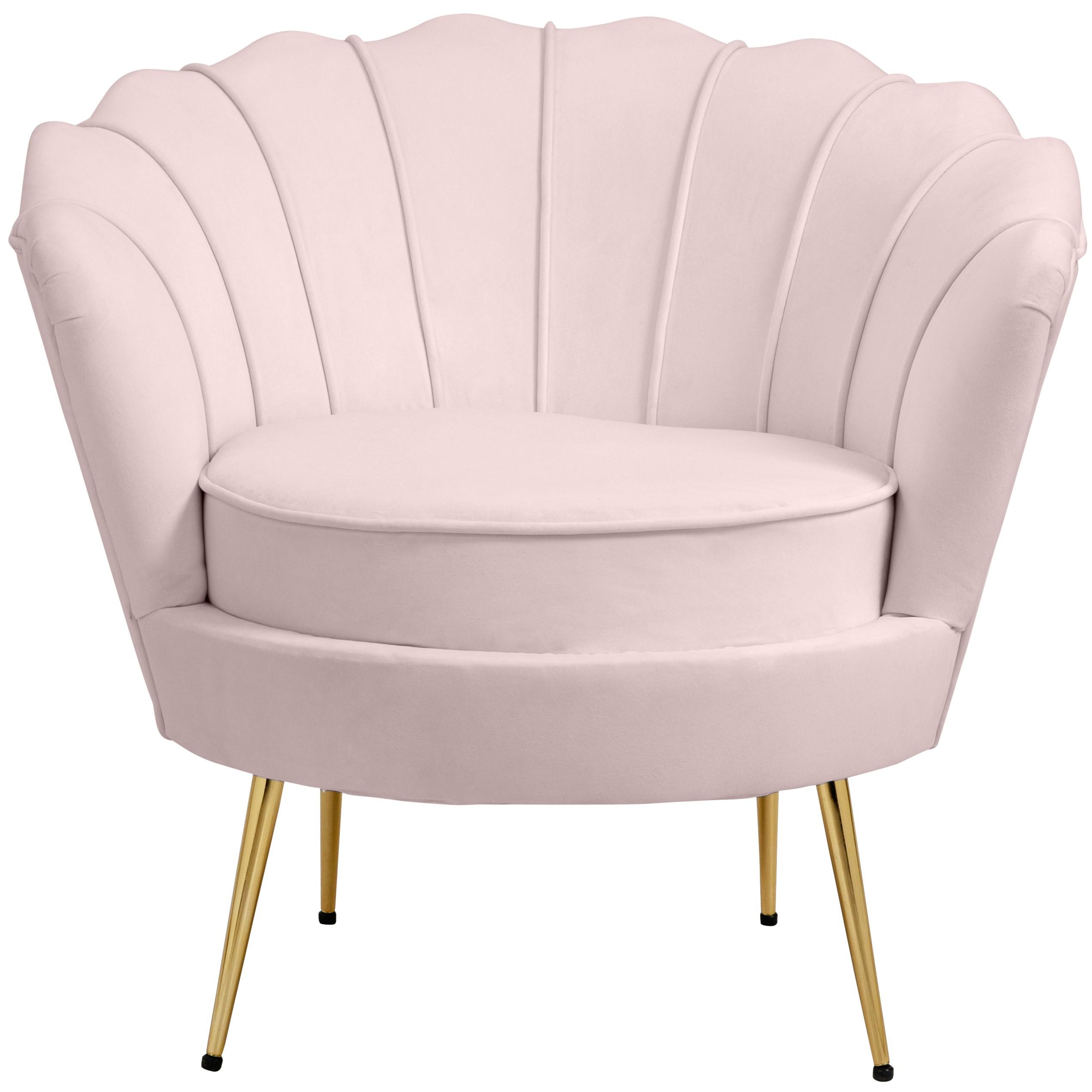 Meridian Gardenia Pink Velvet Chair