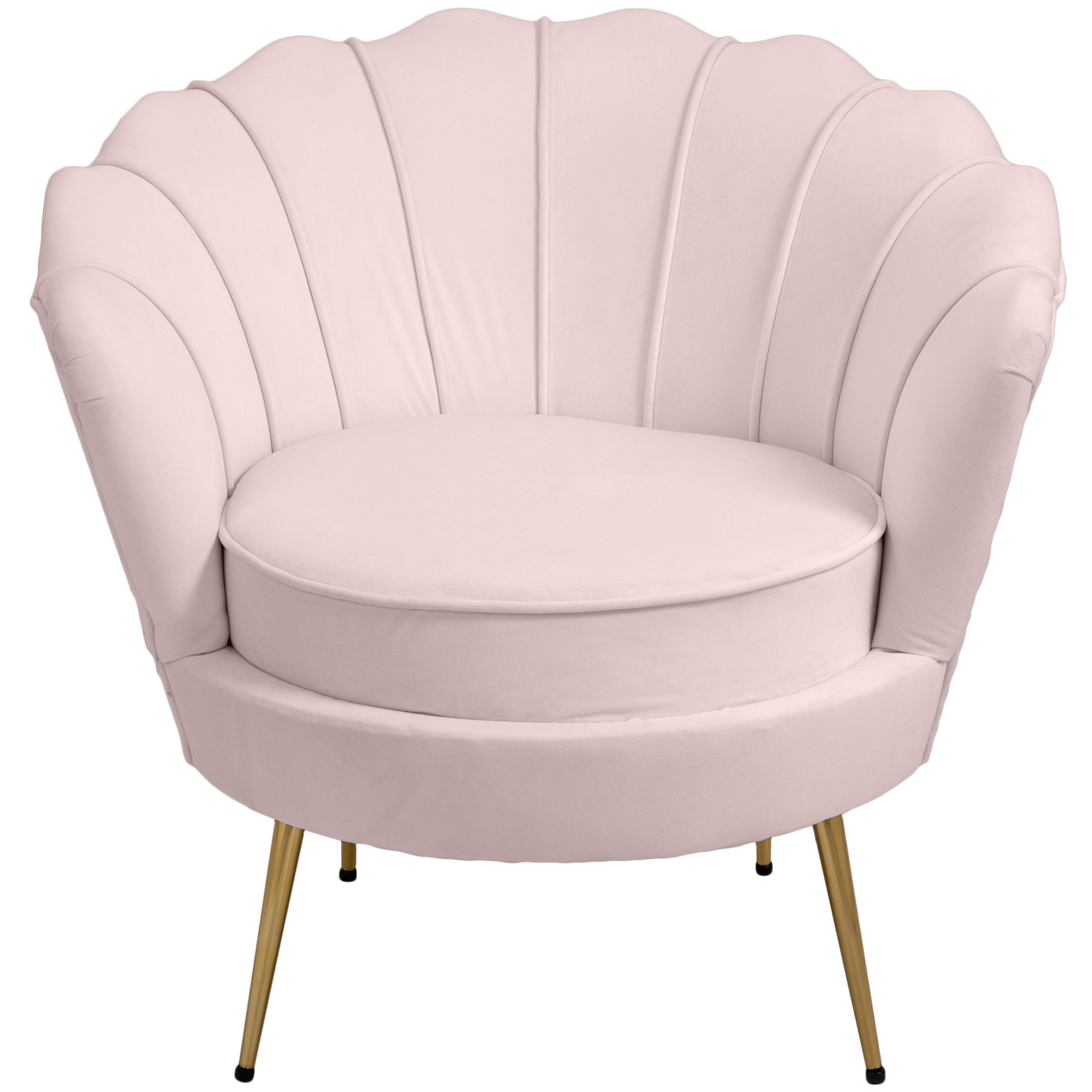 Meridian Gardenia Pink Velvet Chair