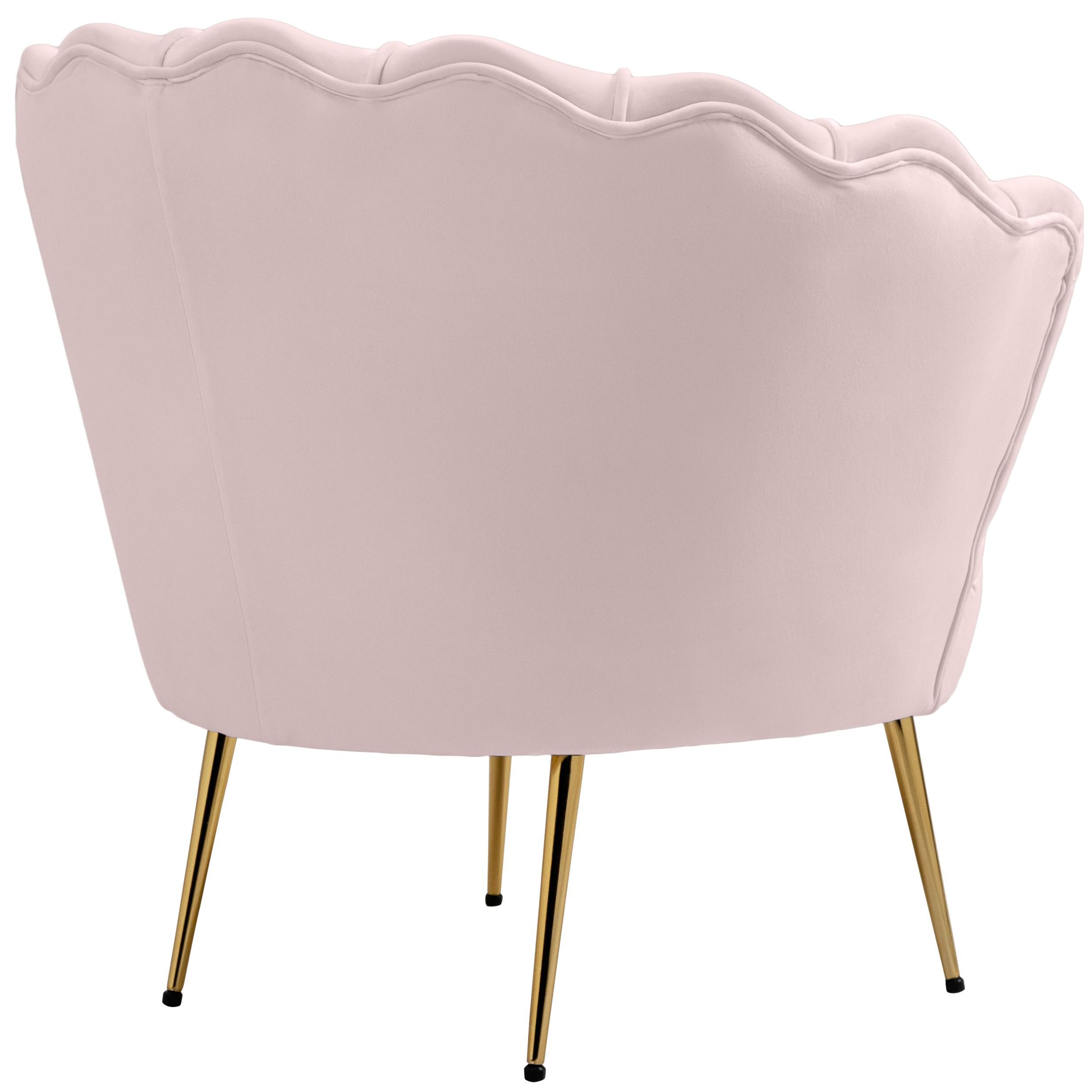 Meridian Gardenia Pink Velvet Chair