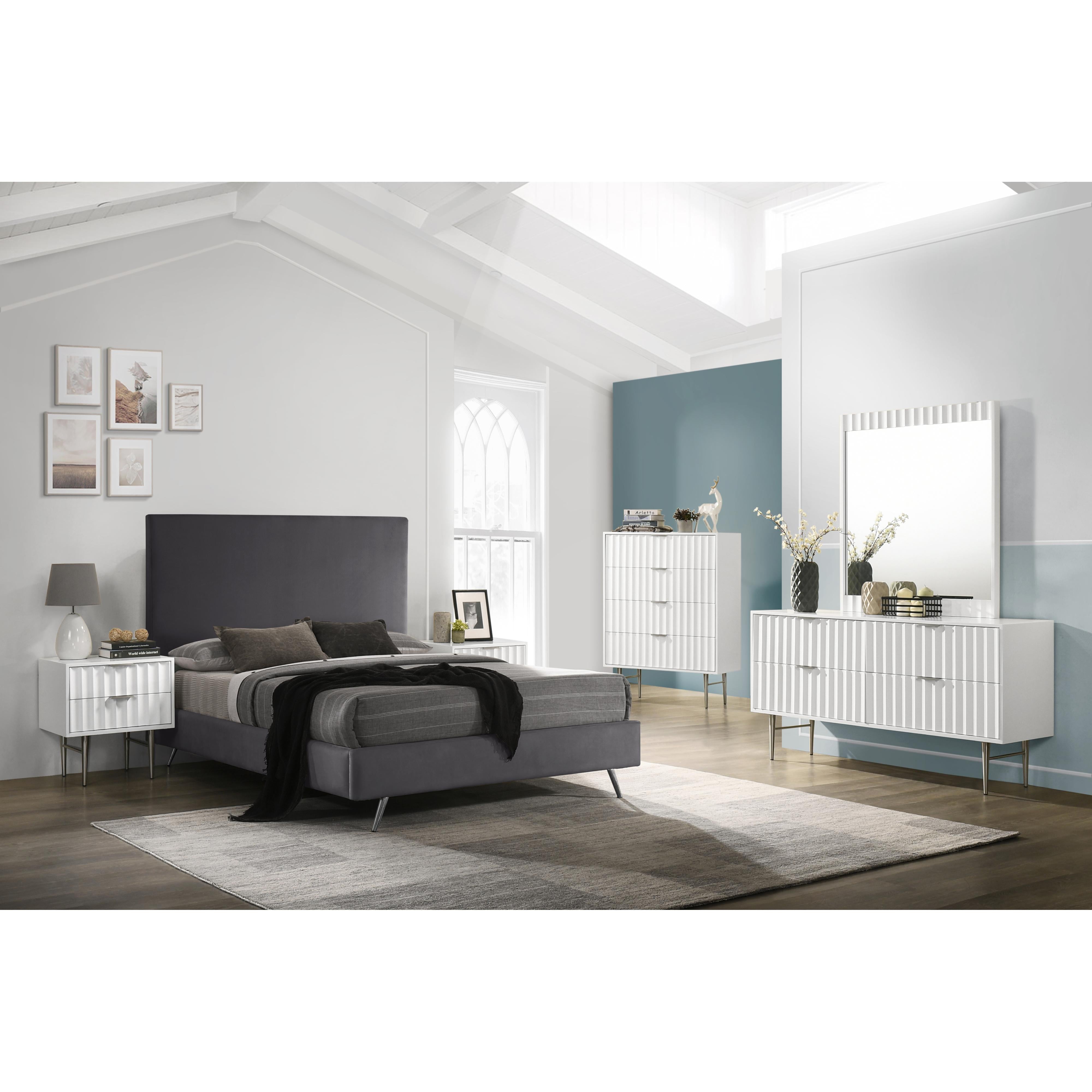 Meridian Modernist White Gloss Mirror