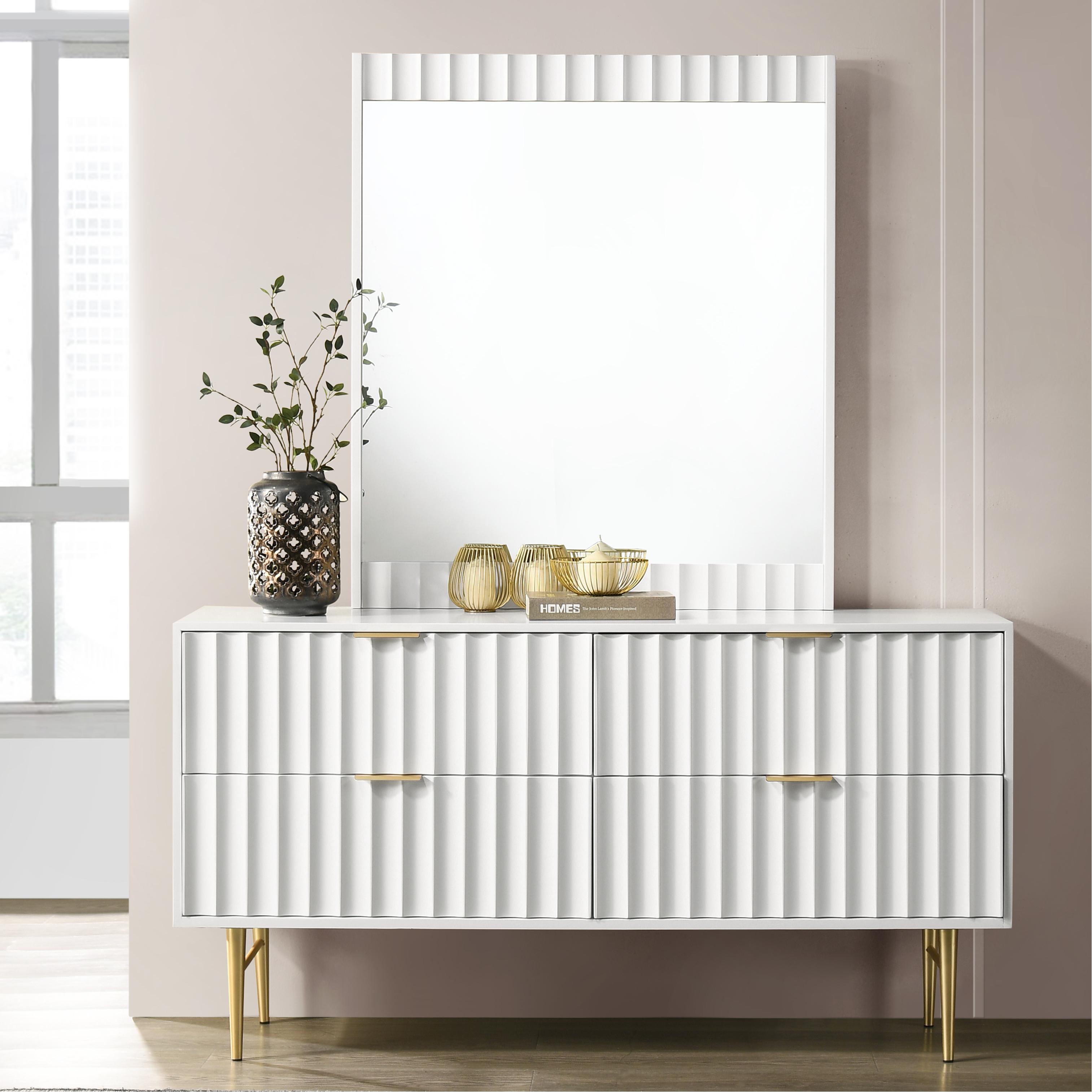 Meridian Modernist White Gloss Mirror