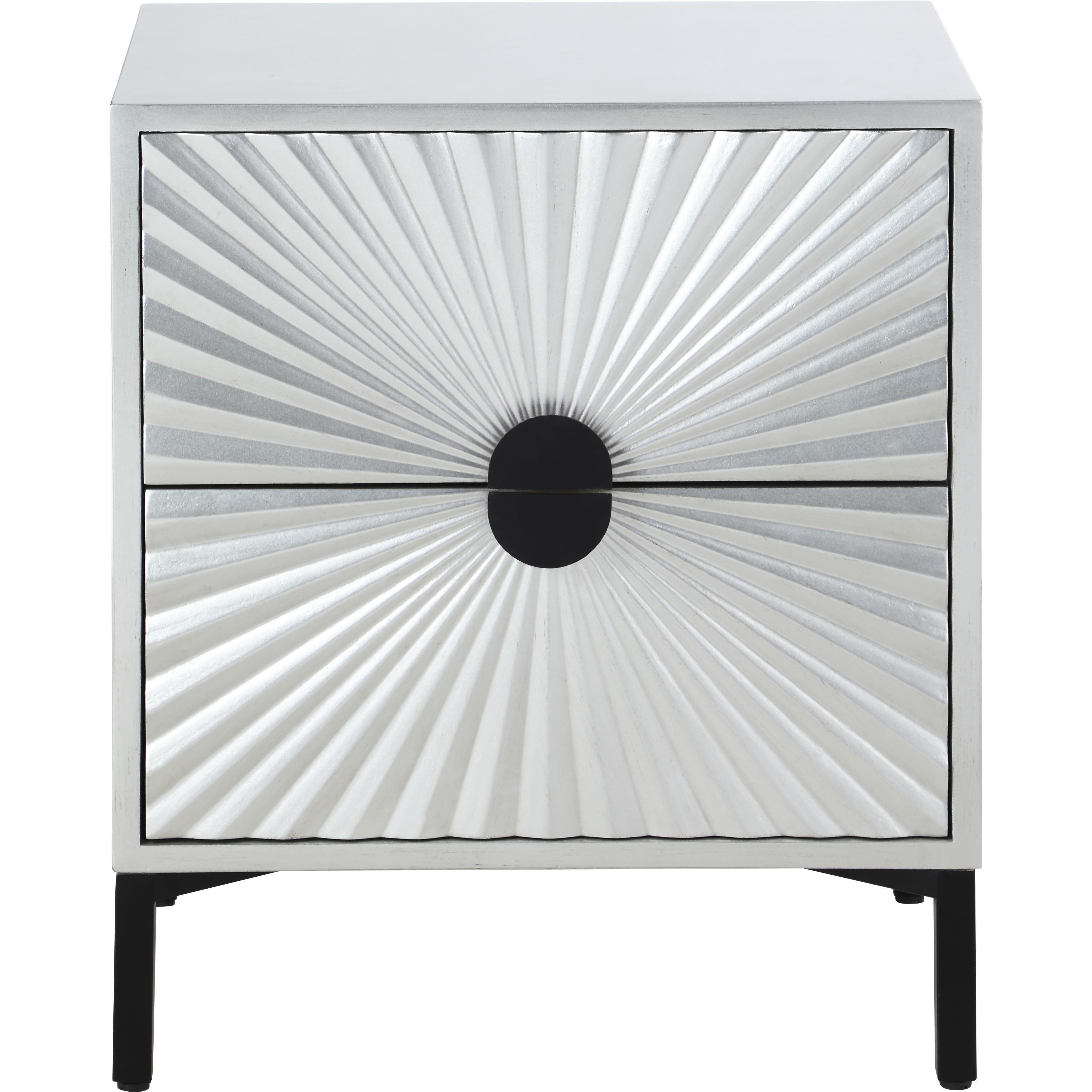 Meridian Glitz Antique Silver Side Table