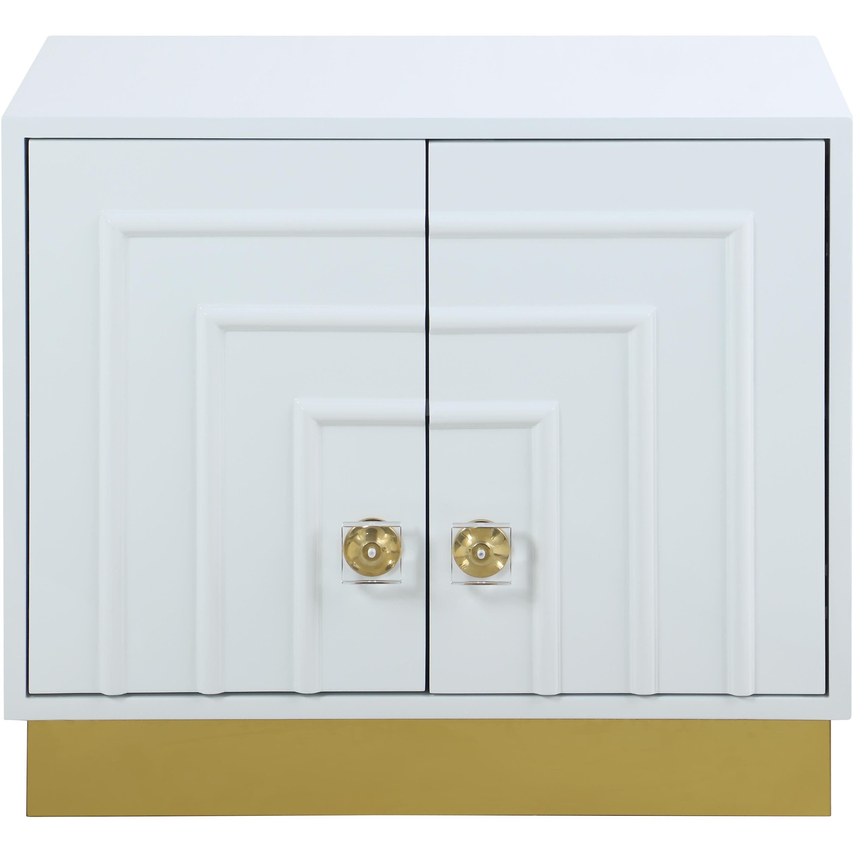 Meridian Cosmopolitan White Lacquer Side Table