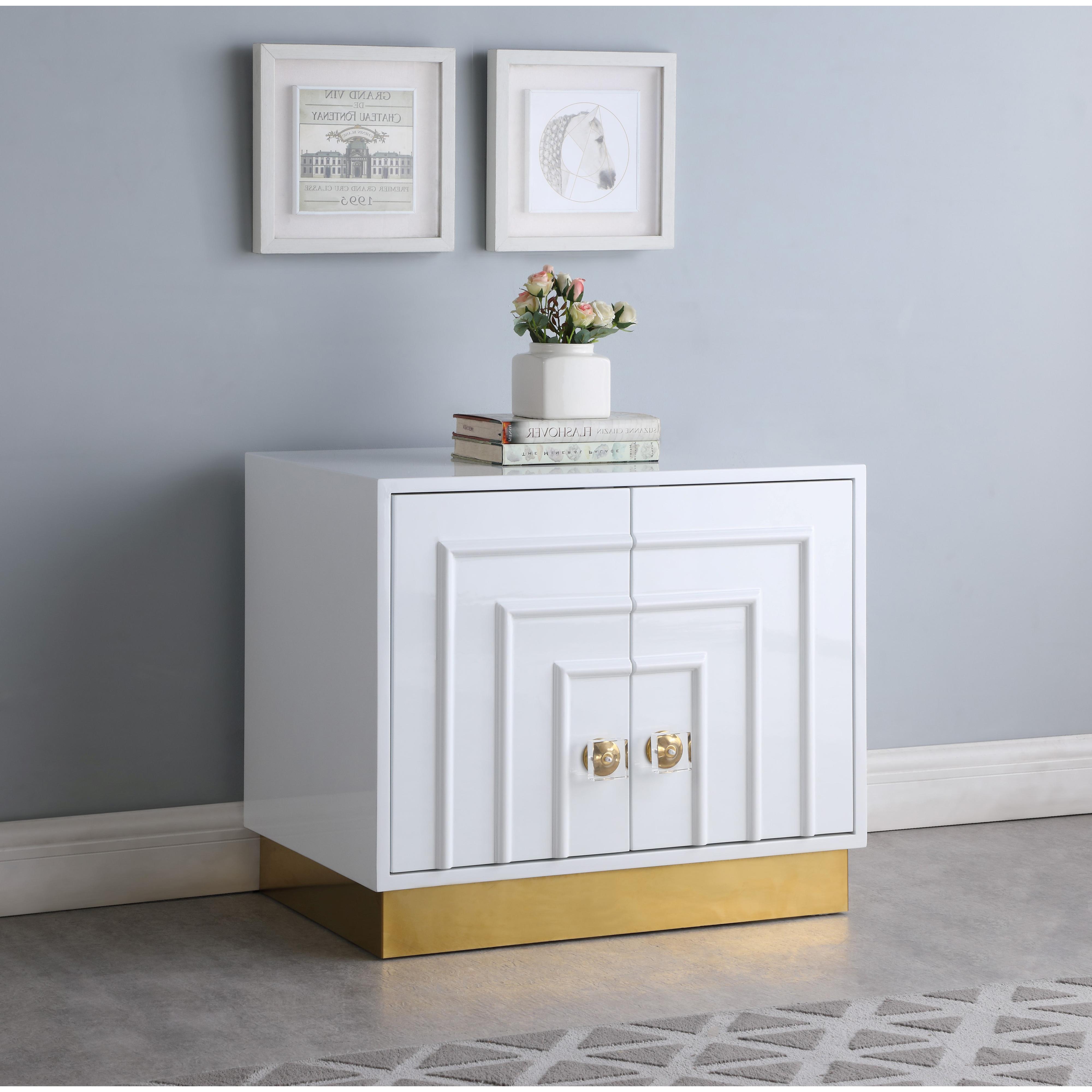 Meridian Cosmopolitan White Lacquer Side Table