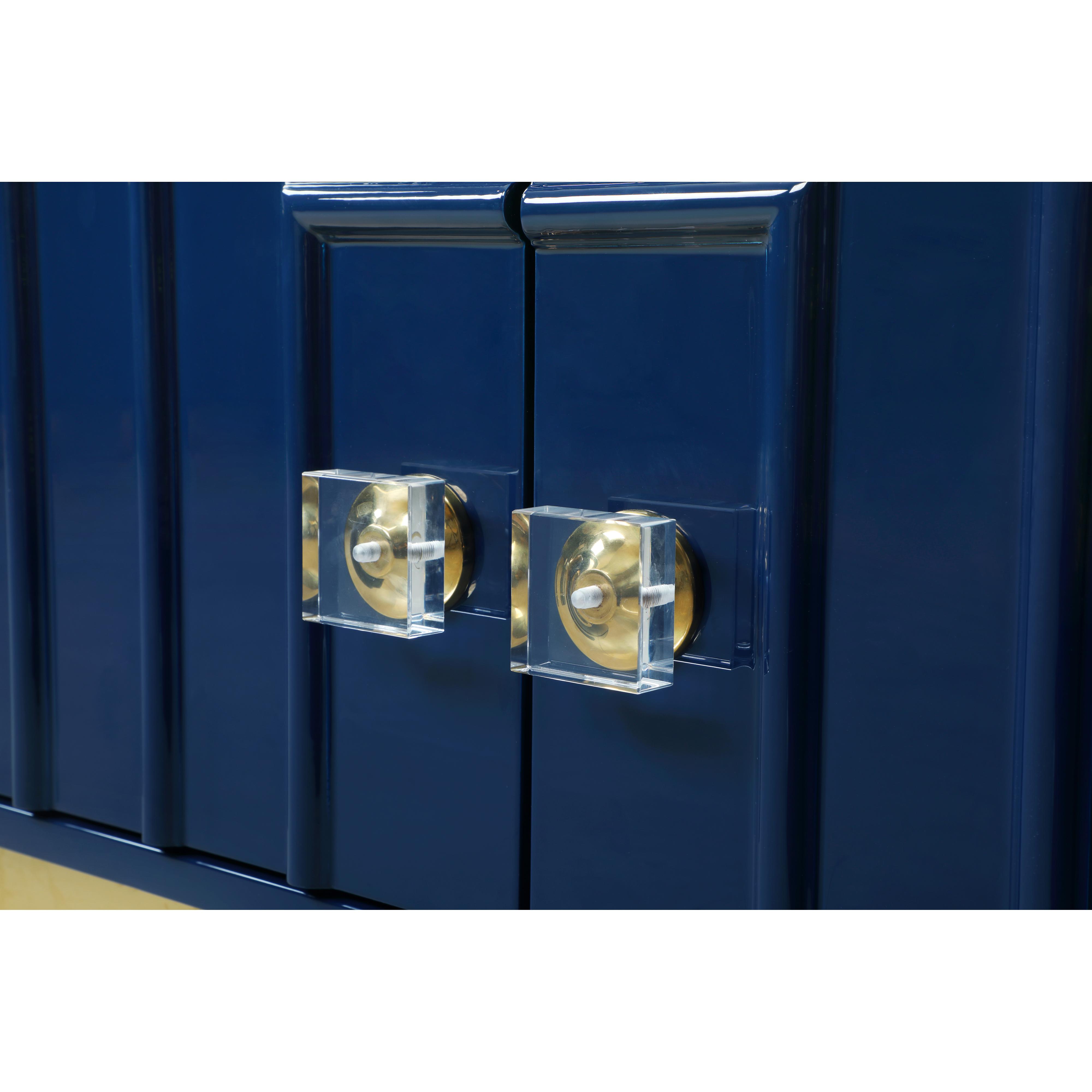 Meridian Cosmopolitan Navy Lacquer Side Table
