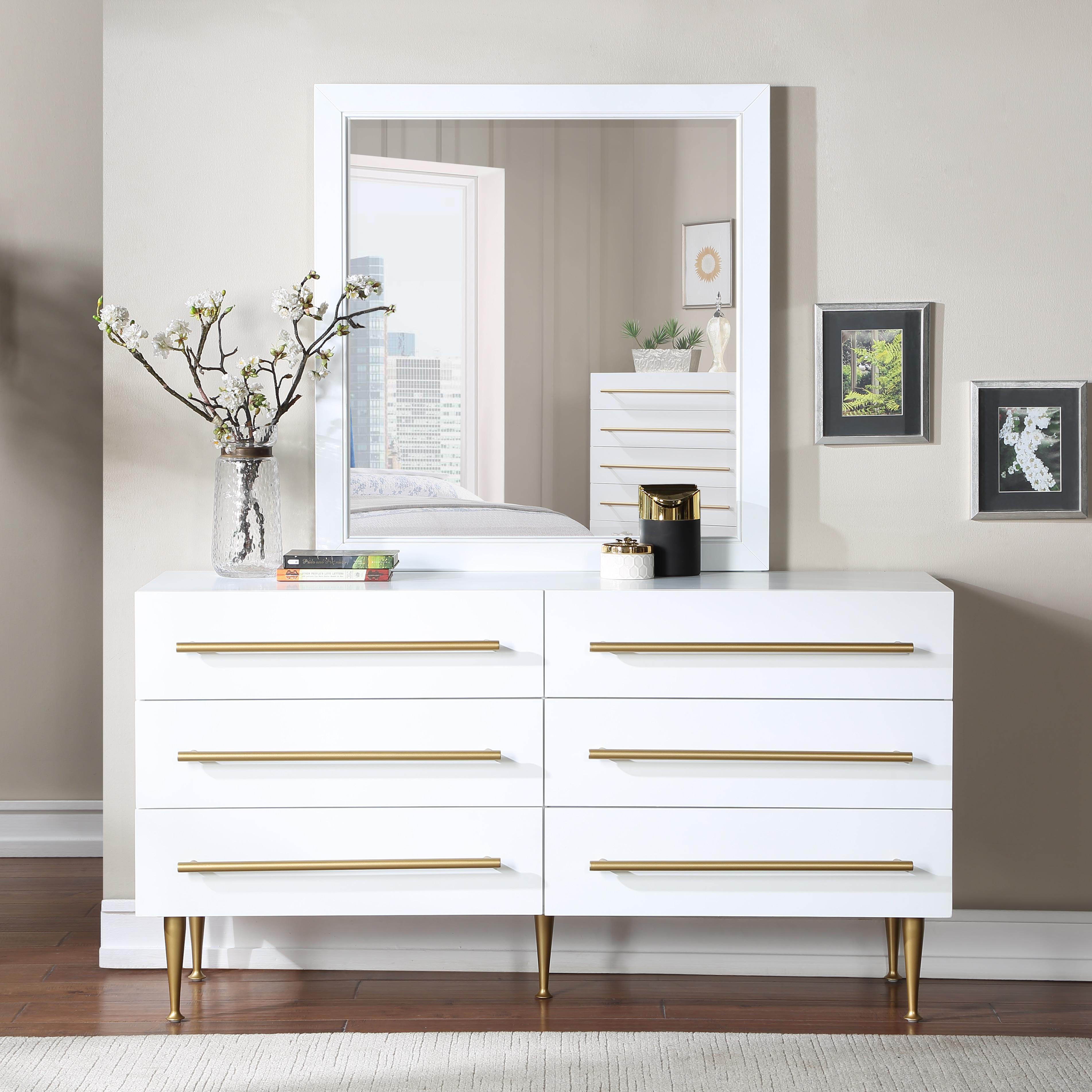 Meridian Marisol White Mirror