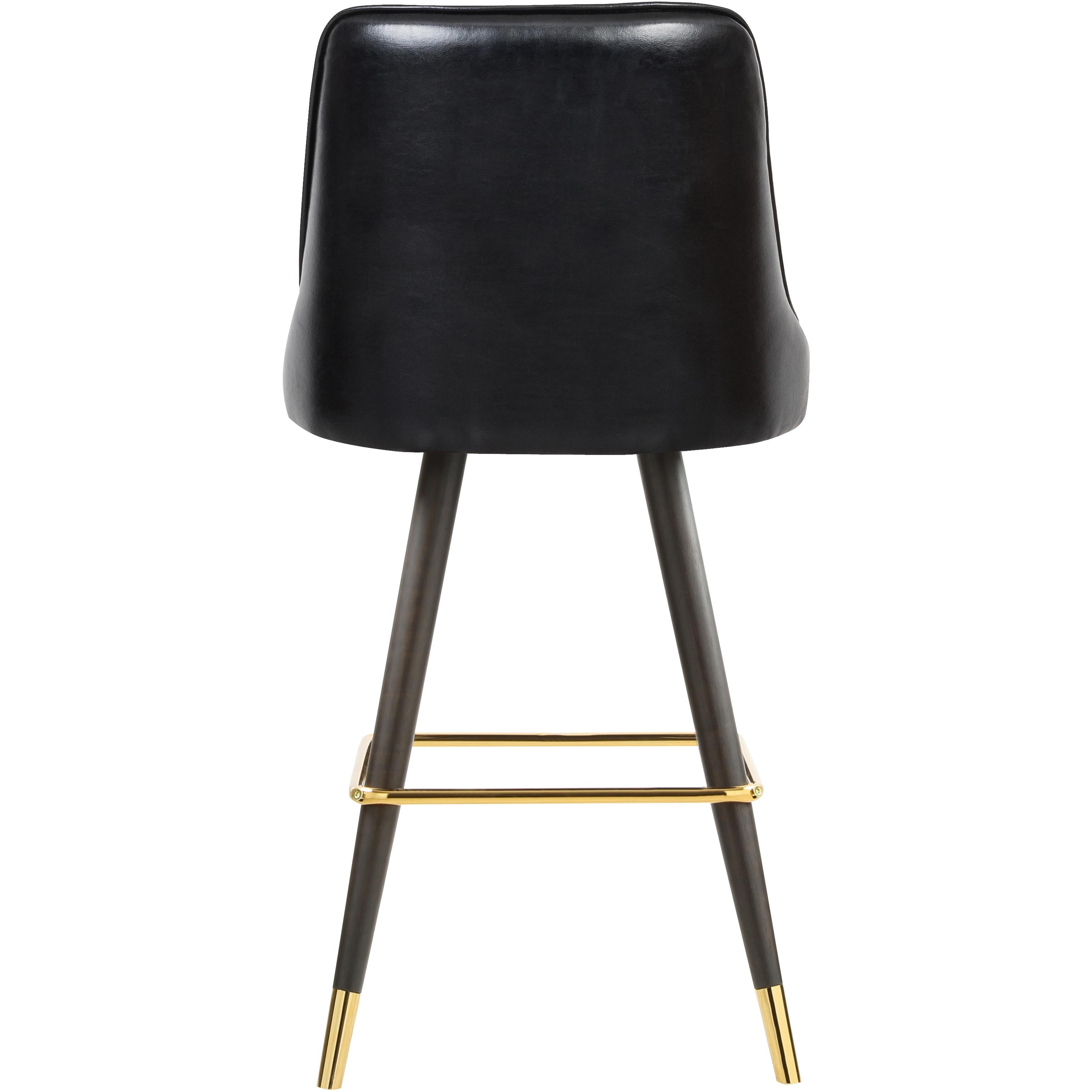 Meridian Portnoy Black Vegan Leather Counter/Bar Stool