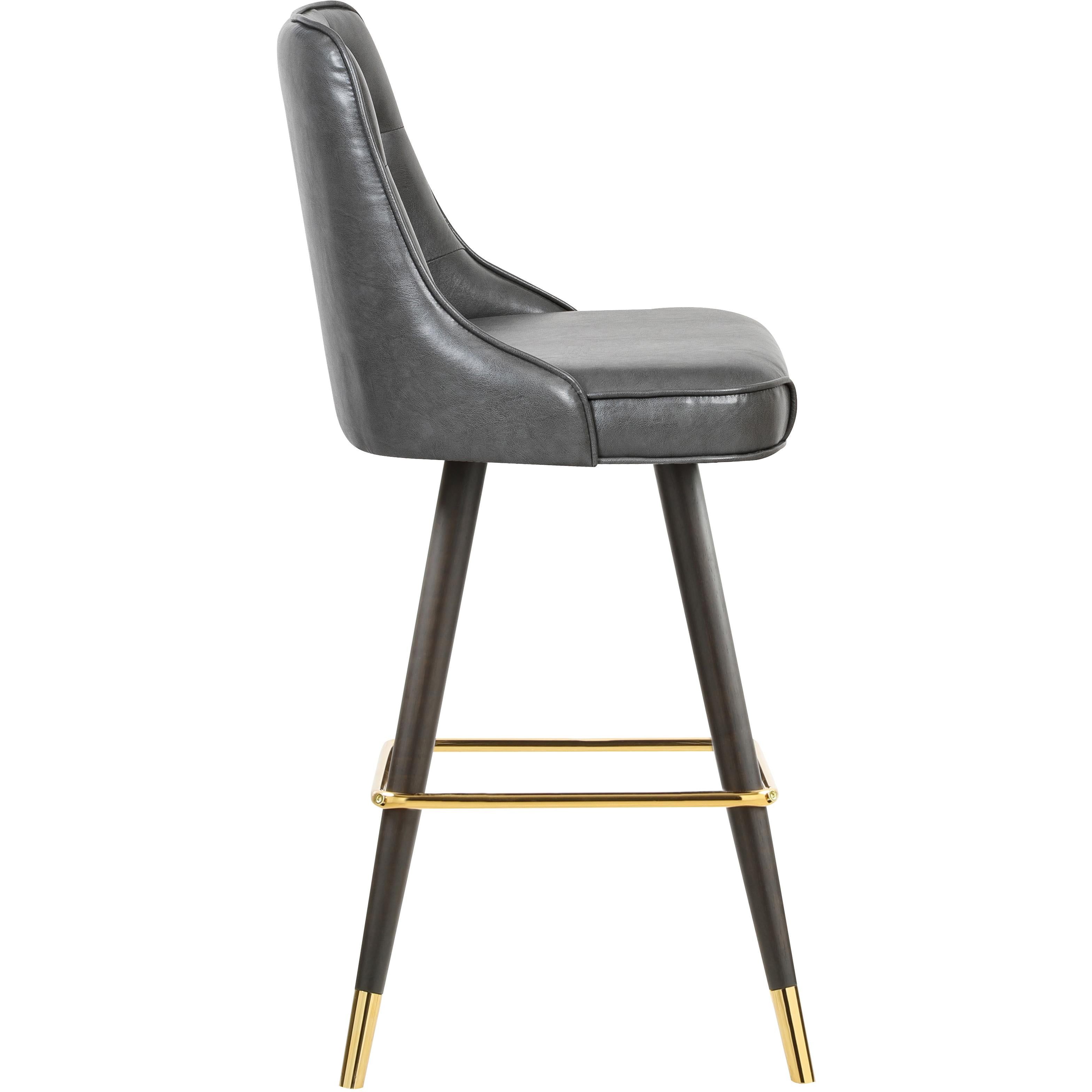 Meridian Portnoy Grey Vegan Leather Counter/Bar Stool