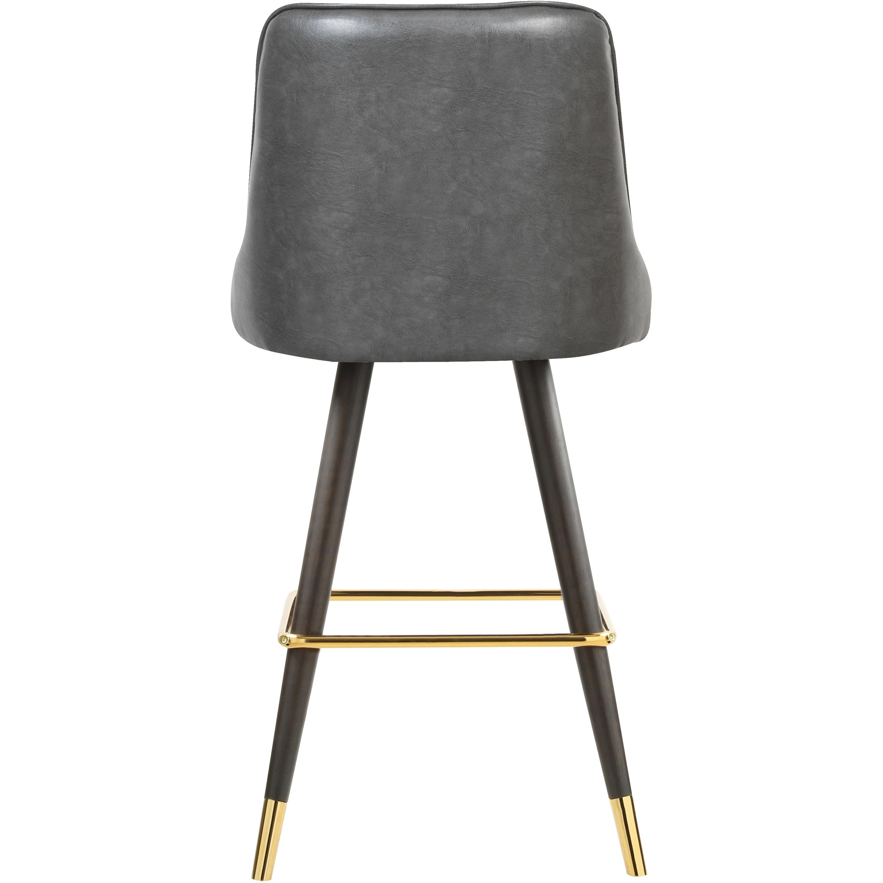 Meridian Portnoy Grey Vegan Leather Counter/Bar Stool