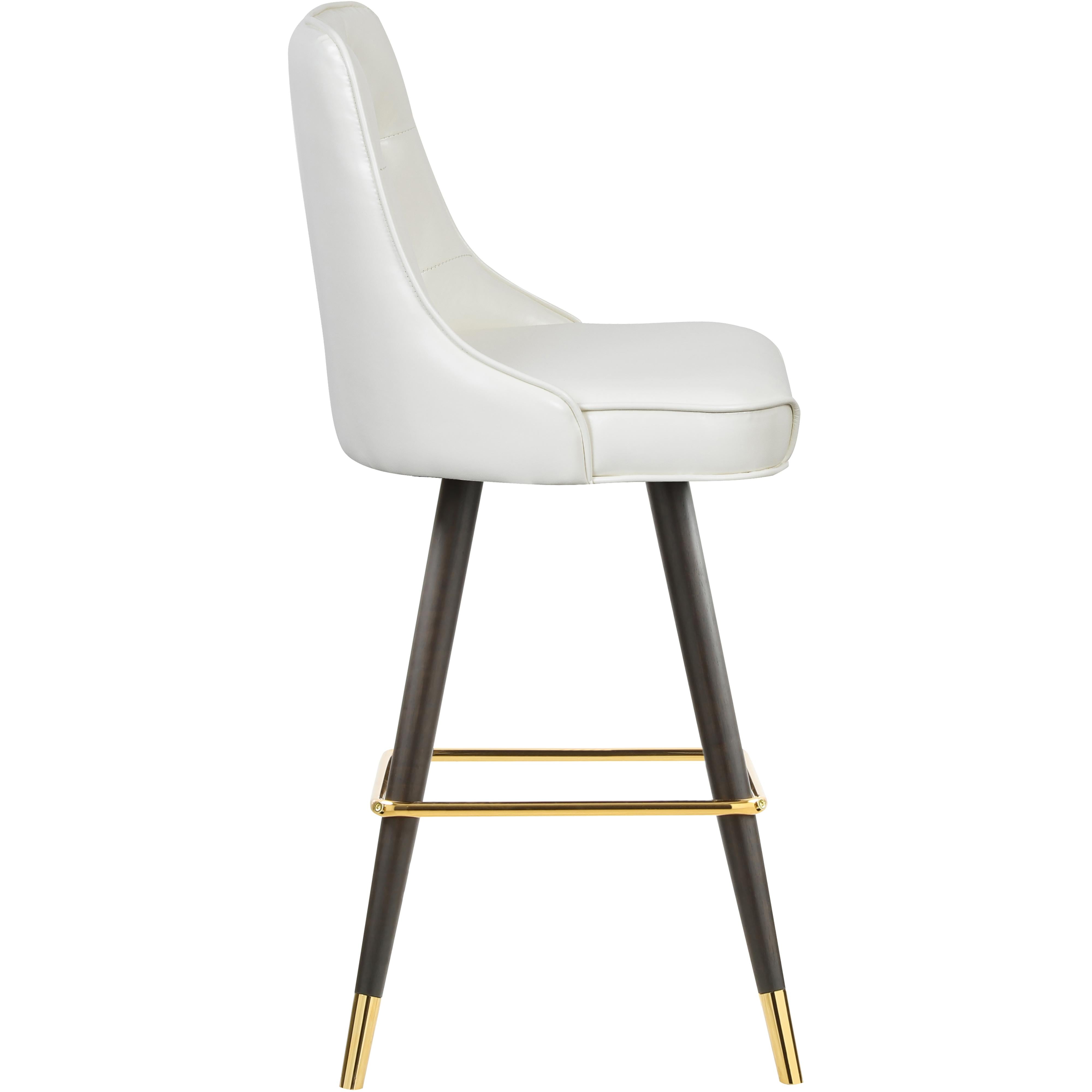 Meridian Portnoy White Vegan Leather Counter/Bar Stool
