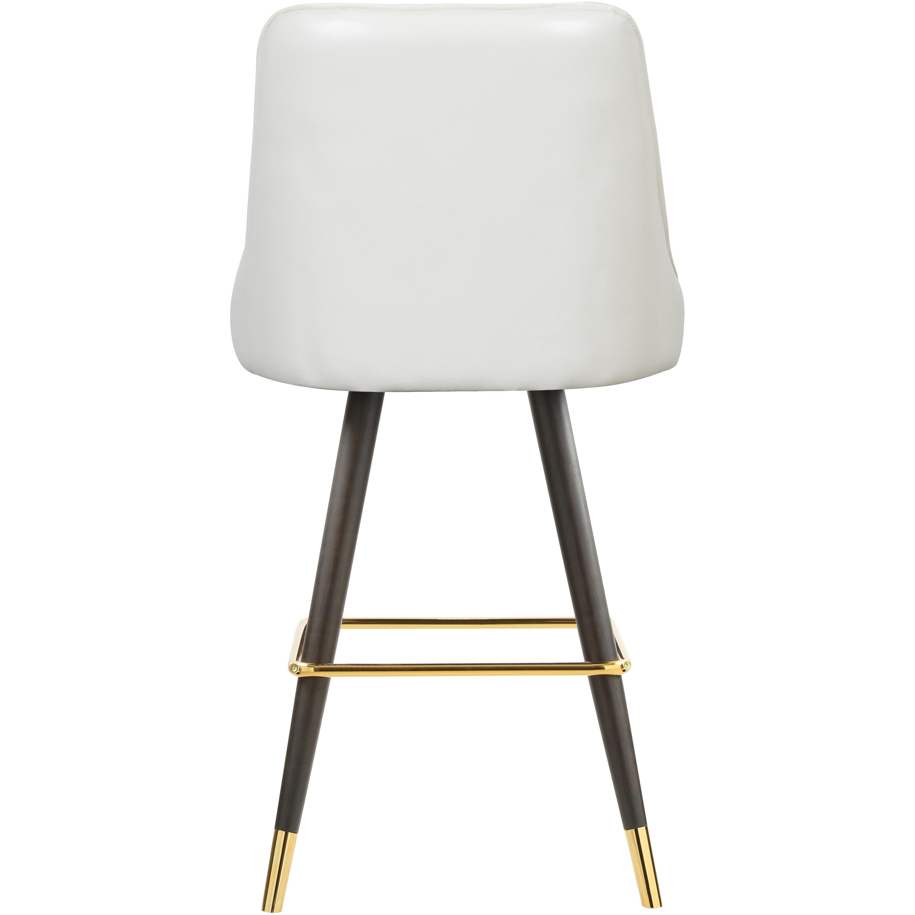 Meridian Portnoy White Vegan Leather Counter/Bar Stool